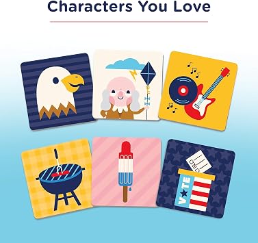Wonder Forge Americana Matching Game - Skill Building Memory Color Recognition Game for Kids Age 3- 5 | A Fun & Fast Classic Memory Game