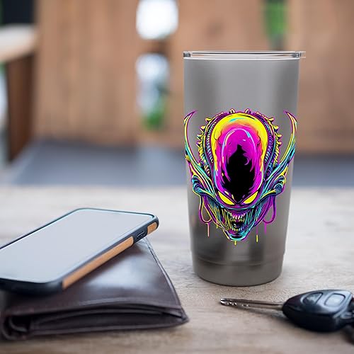 Miniatura 7 de Retro Funny streetwear Synthwave 80s 90s spacezilla alien Stainless Steel Insulated Tumbler