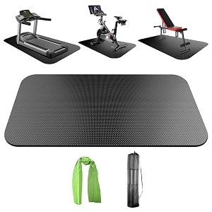 Bike Mat Treadmill Mat Compatible for Elliptical Exercise Bikes Stationary Cycles Spin Bike Under Exercise Bike Trainer Pad