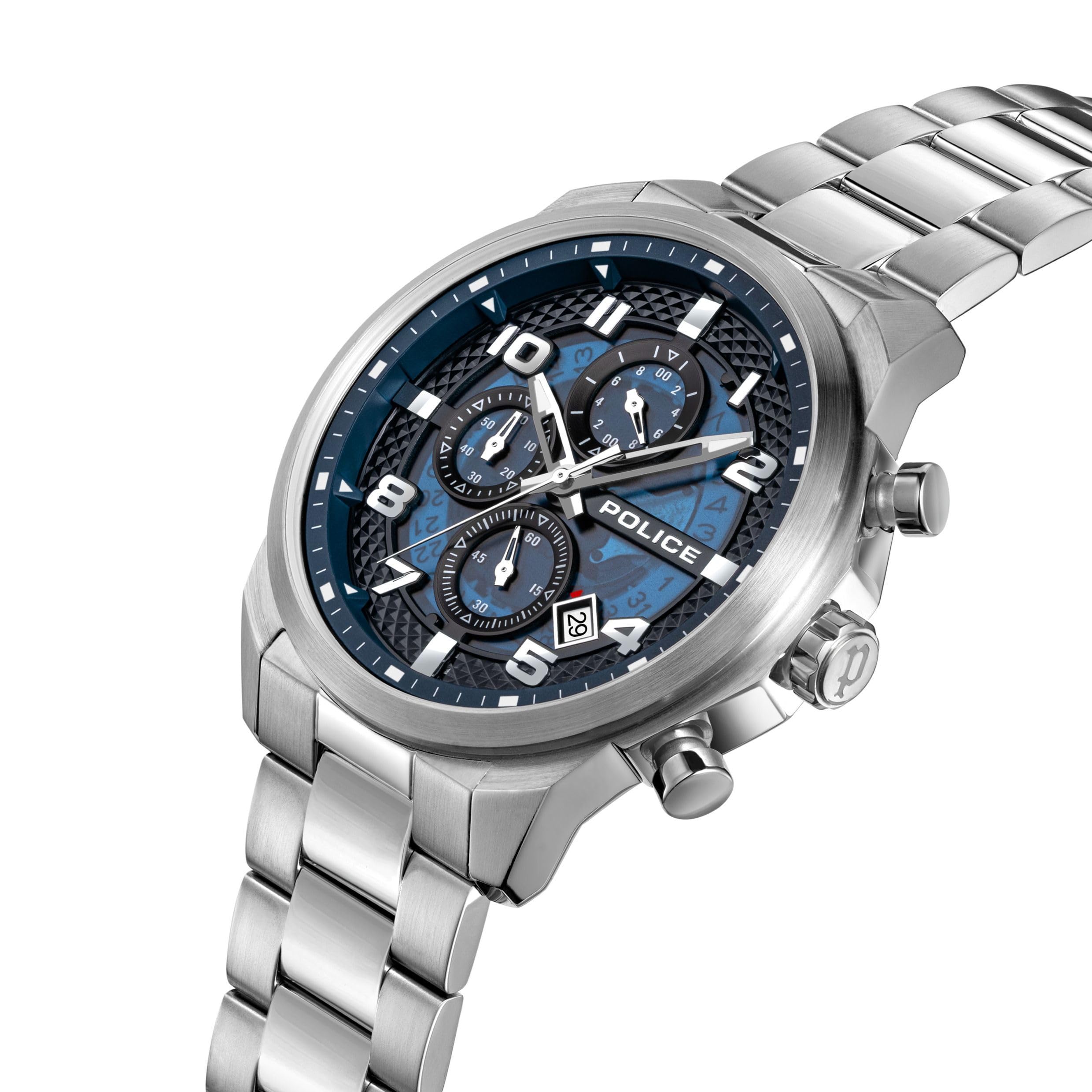 Police - Montre Fonction Soul - Quartz Mouvement de Montre - Largeur du boîtier: 51 mm - Acier Inoxydable - 5 ATM