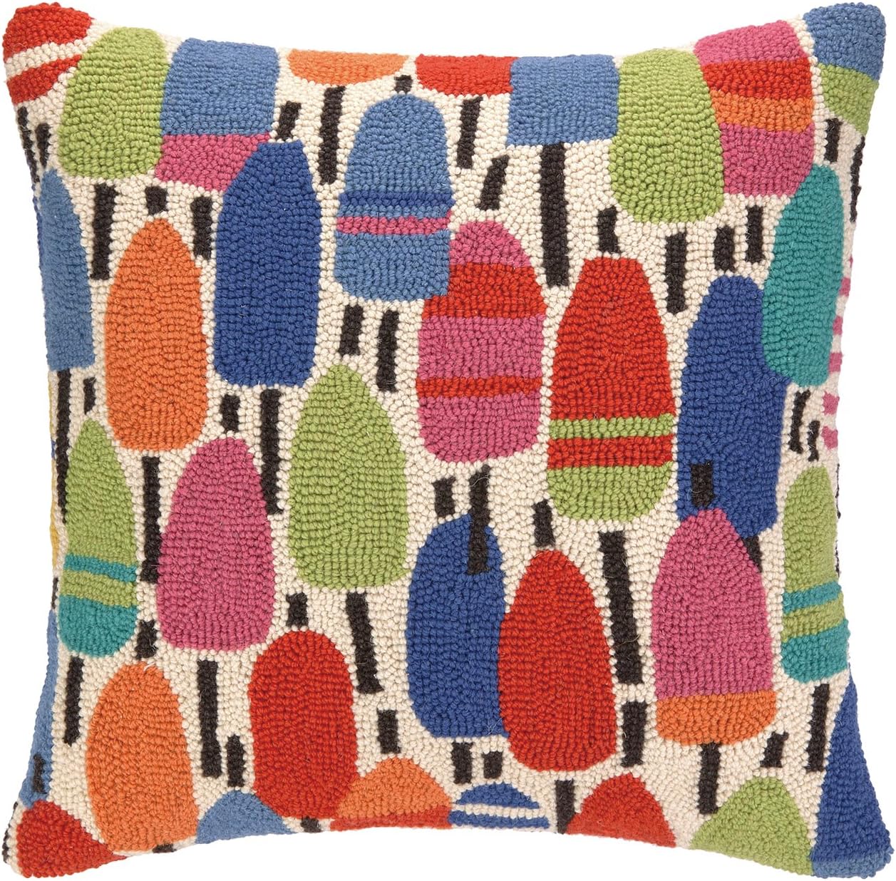 Kate Nelligan Buoys Hook Pillow, 20 by 20-Inch, Multicolored