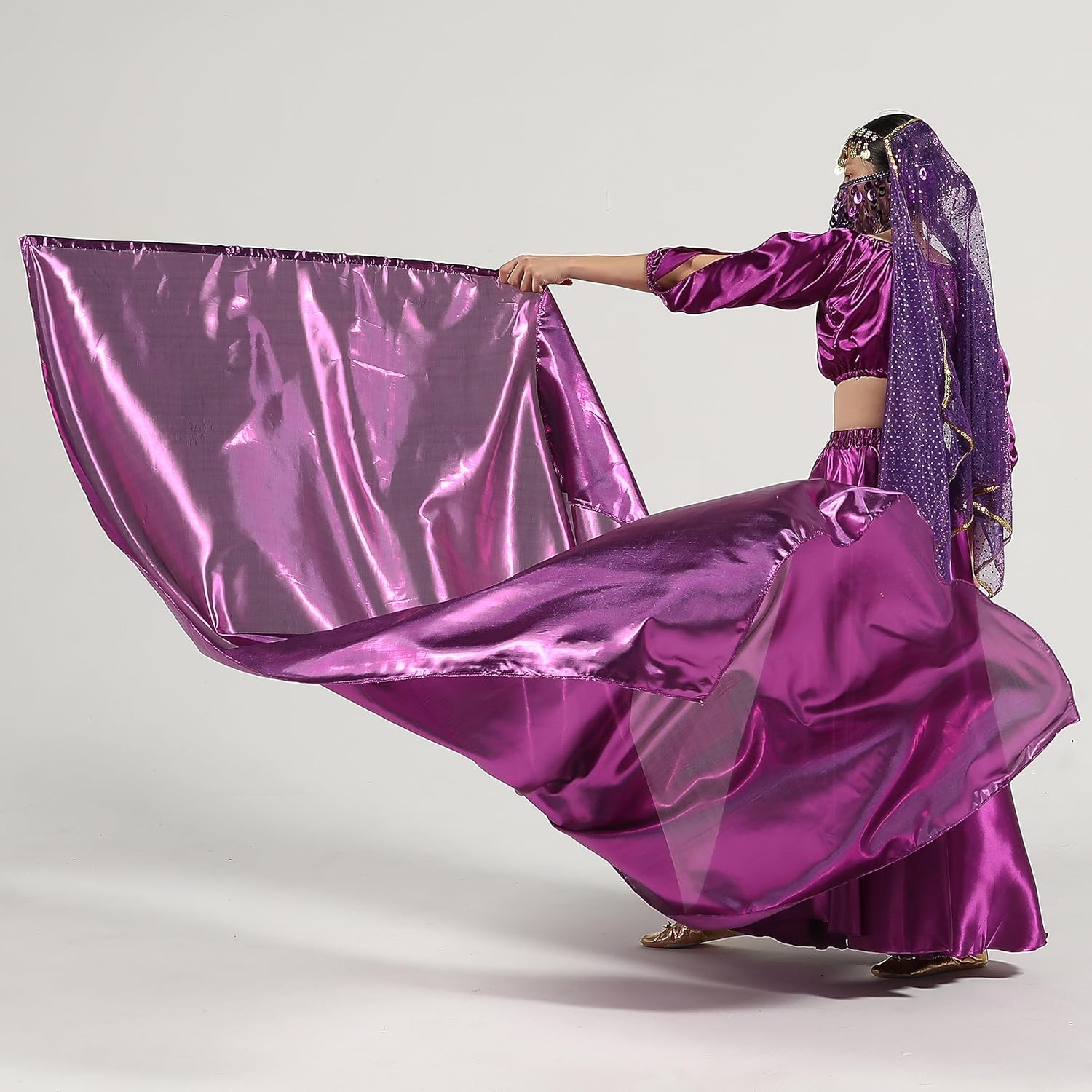 MUNAFIE Worship Flags for Dance Praise Church Flags for Worship Banderas de Danza Purple