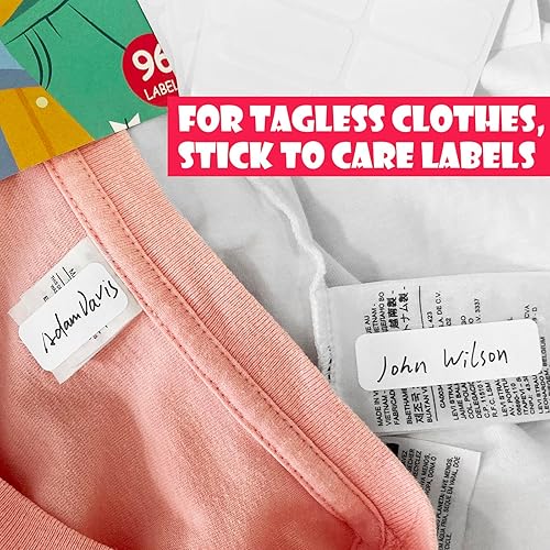 Miniatura 5 de No-Iron Fabric Labels, Kids Clothing Labels Self-Stick Write-On, Name Labels for Daycare, Camp, School, Toys, Organizing, Washer & Dryer Safe, Pack