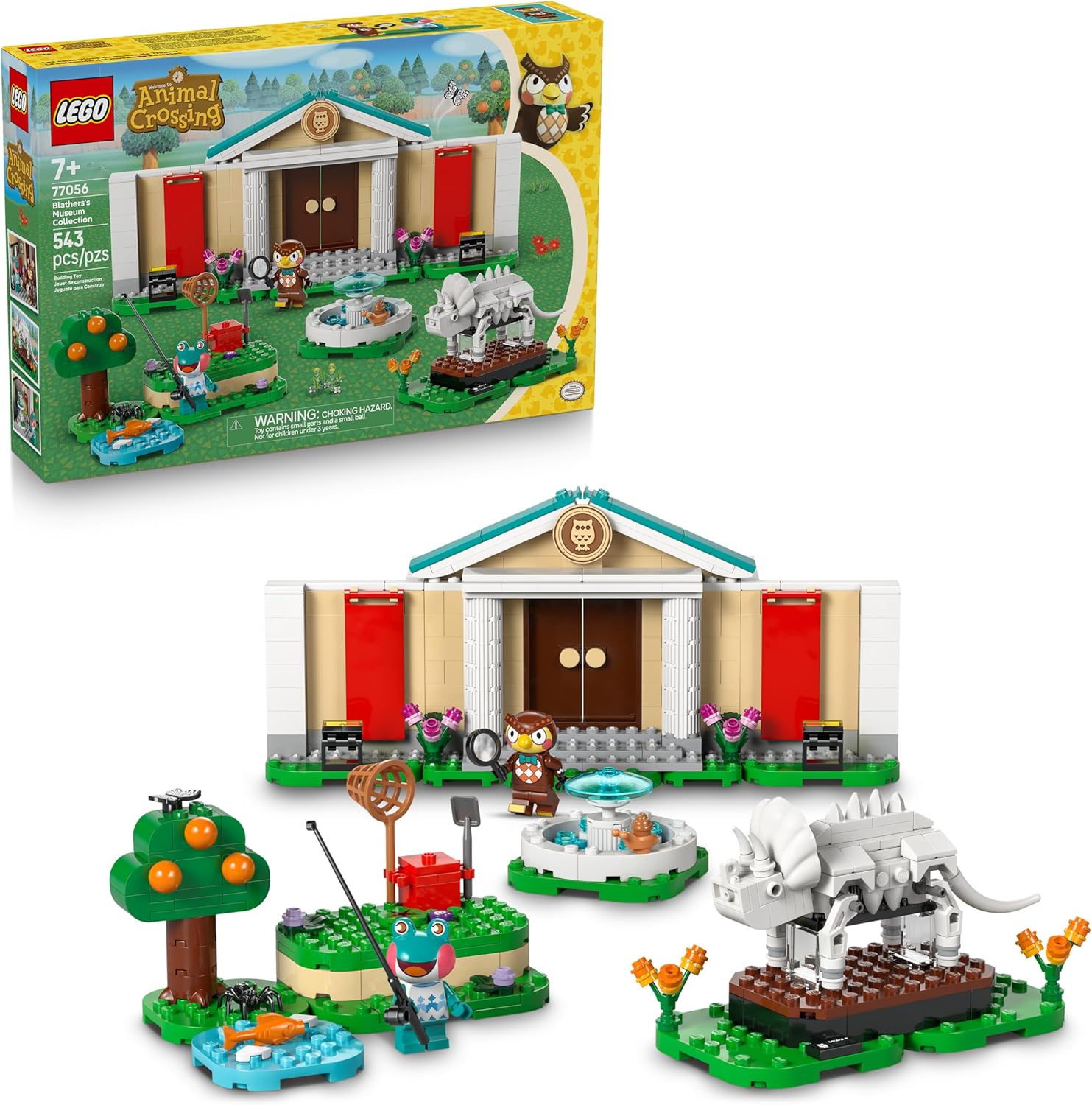 LEGO Animal Crossing Blathers’s Museum Collection Building Toy - Pretend Play Set W/2 Toy Minifigures for Girls & Boys, Ages 7+ - Building Blocks for Kids - Gift Idea for Birthdays & Gamers - 77056