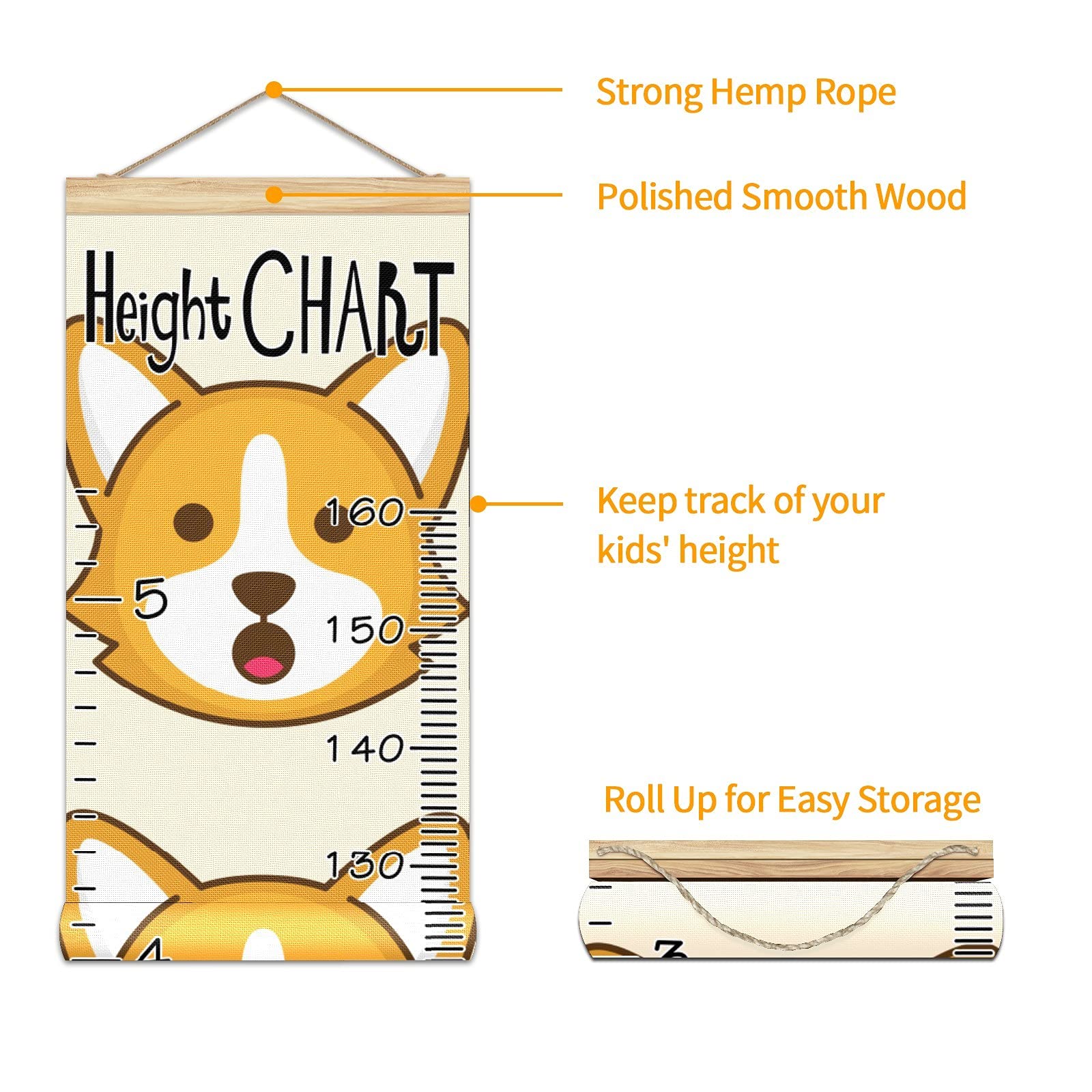 Growth Chart Kid's Height Chart Lying German Shepherd Dog Growth Chart