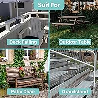 Vista 3 de AMMSUN Soporte de acero para sombrilla de patio, resistente y mejorado, para barandillas cuadradas de balcón, se fija a la barandilla de poste