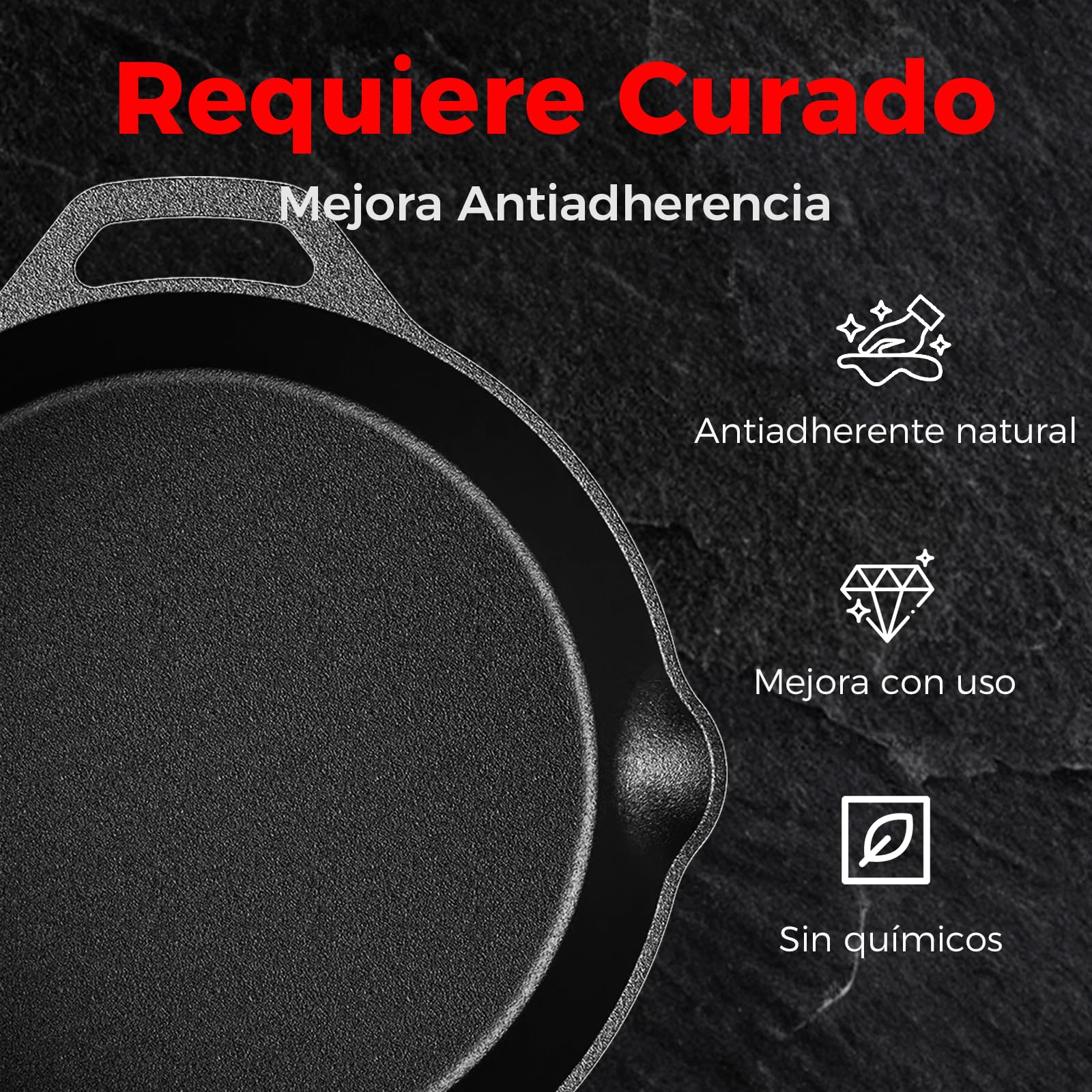 YASHE Sartén Plana de Hierro Fundido de 30 cm, Distribución Uniforme del Calor, Resistente y Duradera, para Uso Interior y Exterior