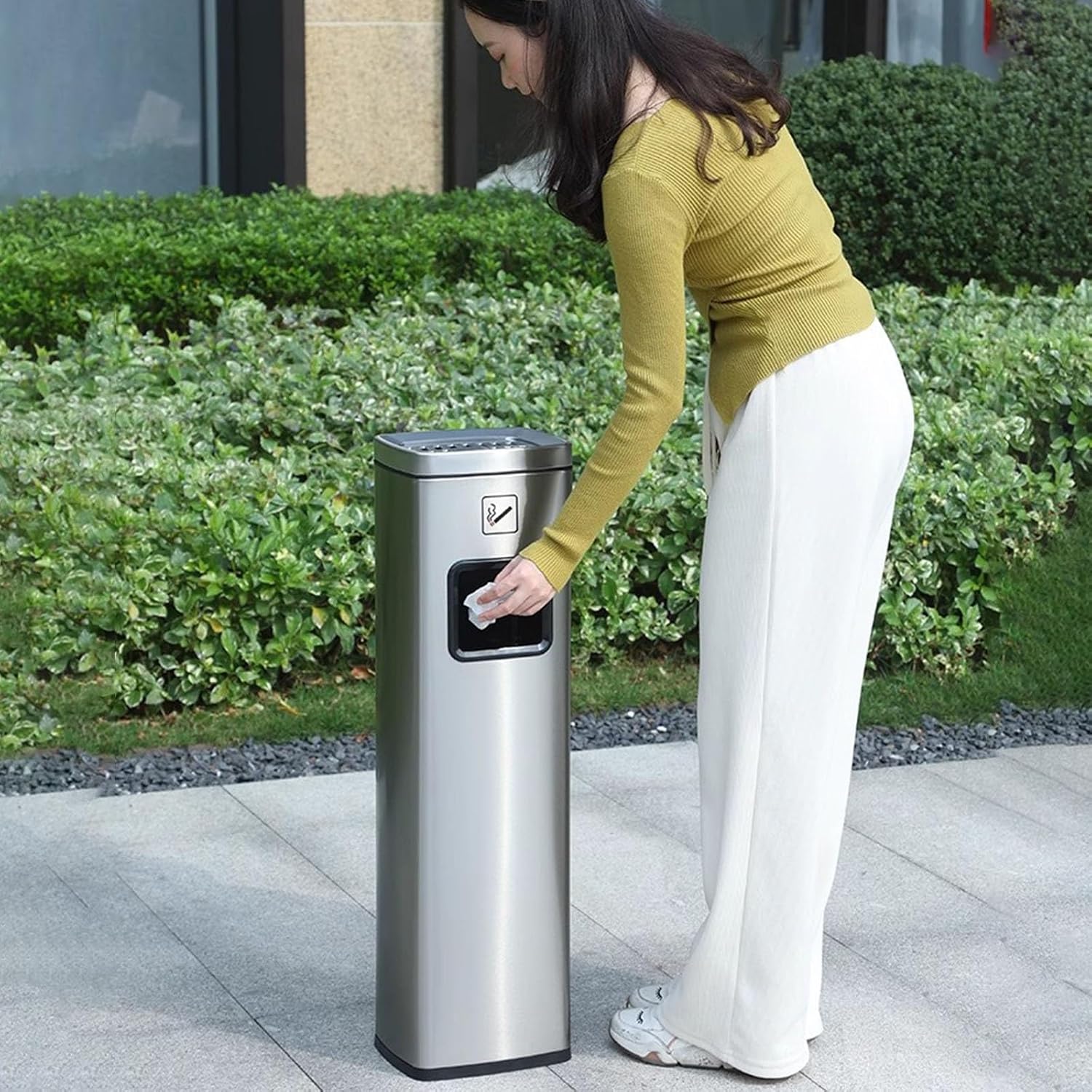 Floor standing ashtray,cigarette disposal outdoor, Vertical Ashtray, Lift Entrance Cigarette Butt, Disposal Public Ash tray for Office, Restaurant,Hotel