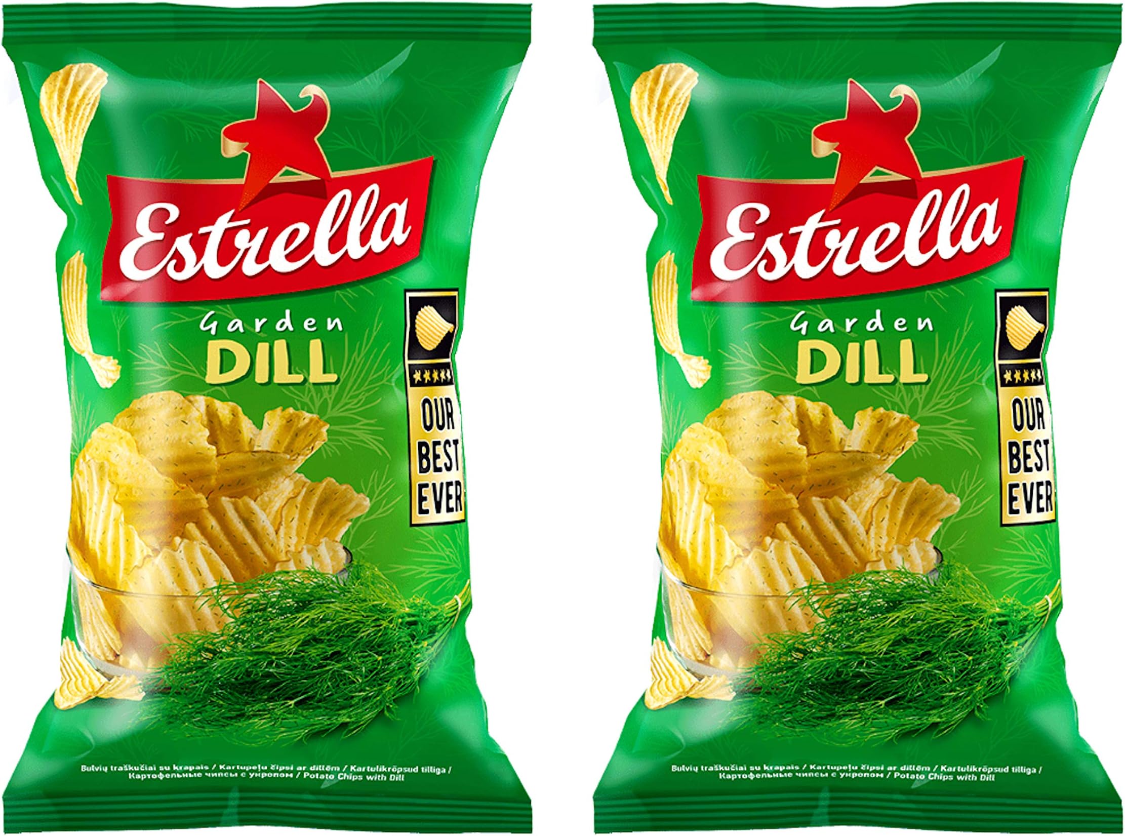 Estrella Garden Dills Flavor Potato Chips Crisps 130g x 2