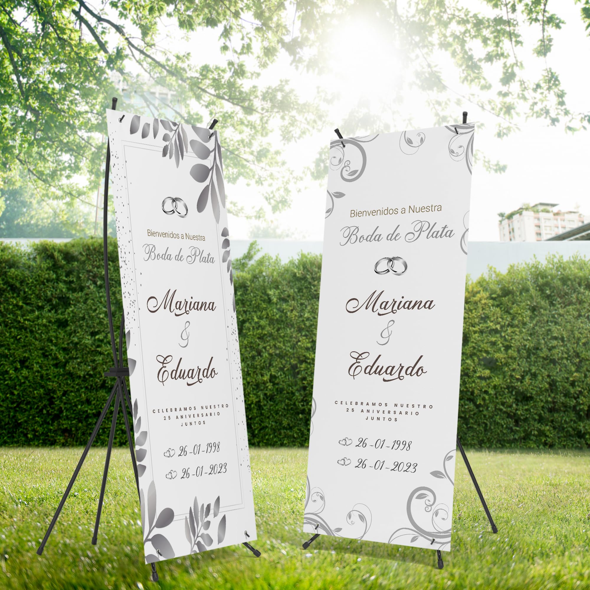 Cartel Bienvenida Boda Personalizado - Photocall Boda de Plata