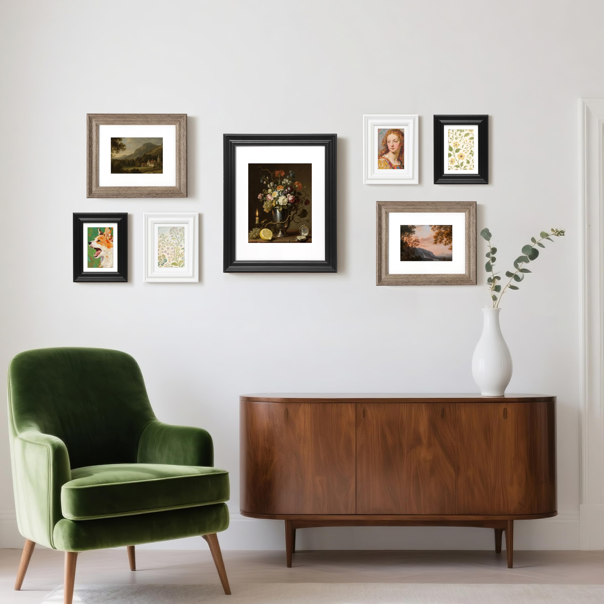 FrameWorks - 2-Pack - 5” x 7” Matted to 4" x 6" Black Wooden Picture Frames with Luxury Wide Molded Edge, Removable Mat, and Tempered Glass — Amazon image 6