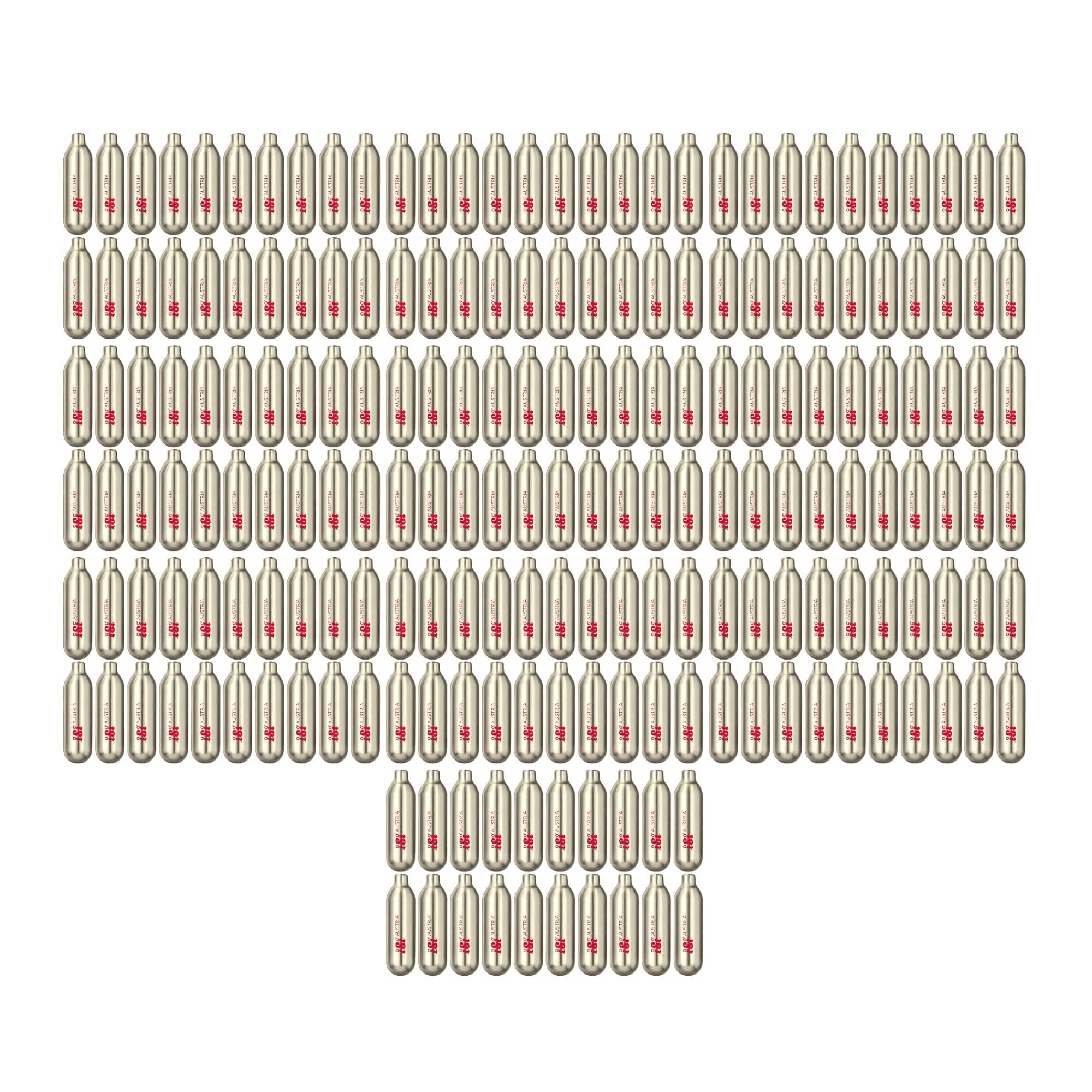 iSi CO2 Steel Soda Siphon Chargers (10-Pack - Box of 20) - Gold Recyclable Cartridges, 8.4g Durable Food-Grade Carbon Dioxide, Compatible with iSi Classic & Stainless Steel Soda Makers (200-Piece)