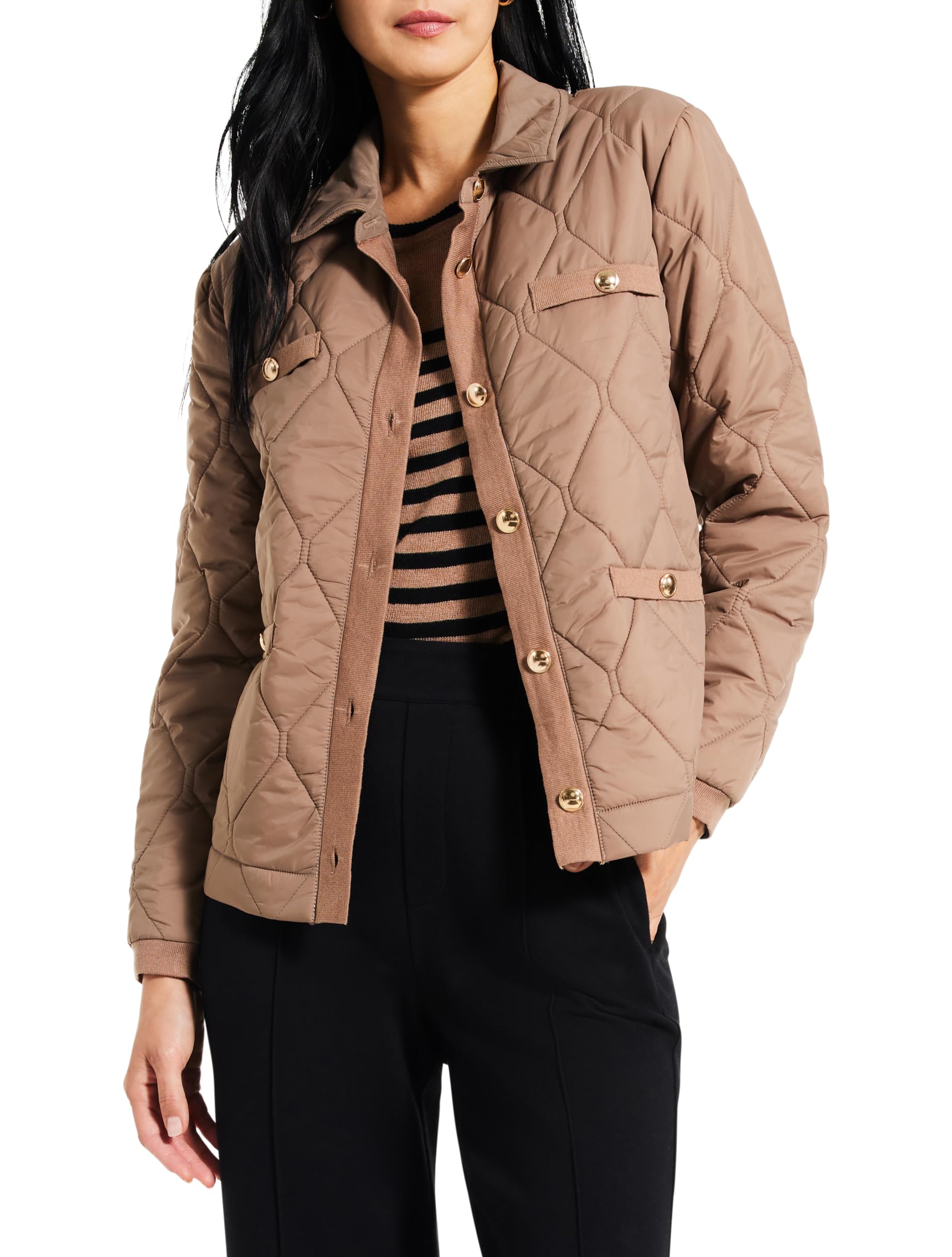 NIC+ZOE Women's Knit Trim Puffer Jacket