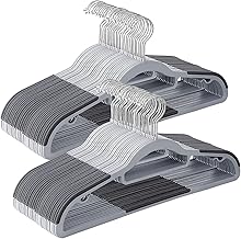 HOLLIO Plastic Hangers Heavy Duty Clothes Hangers with Non-Slip Pads Space Saving 0.2" Thickness Super Lightweight Organizer Clothes Hanger for Wardrobe,Multi Purpose Use for Clothing Hanging (12)