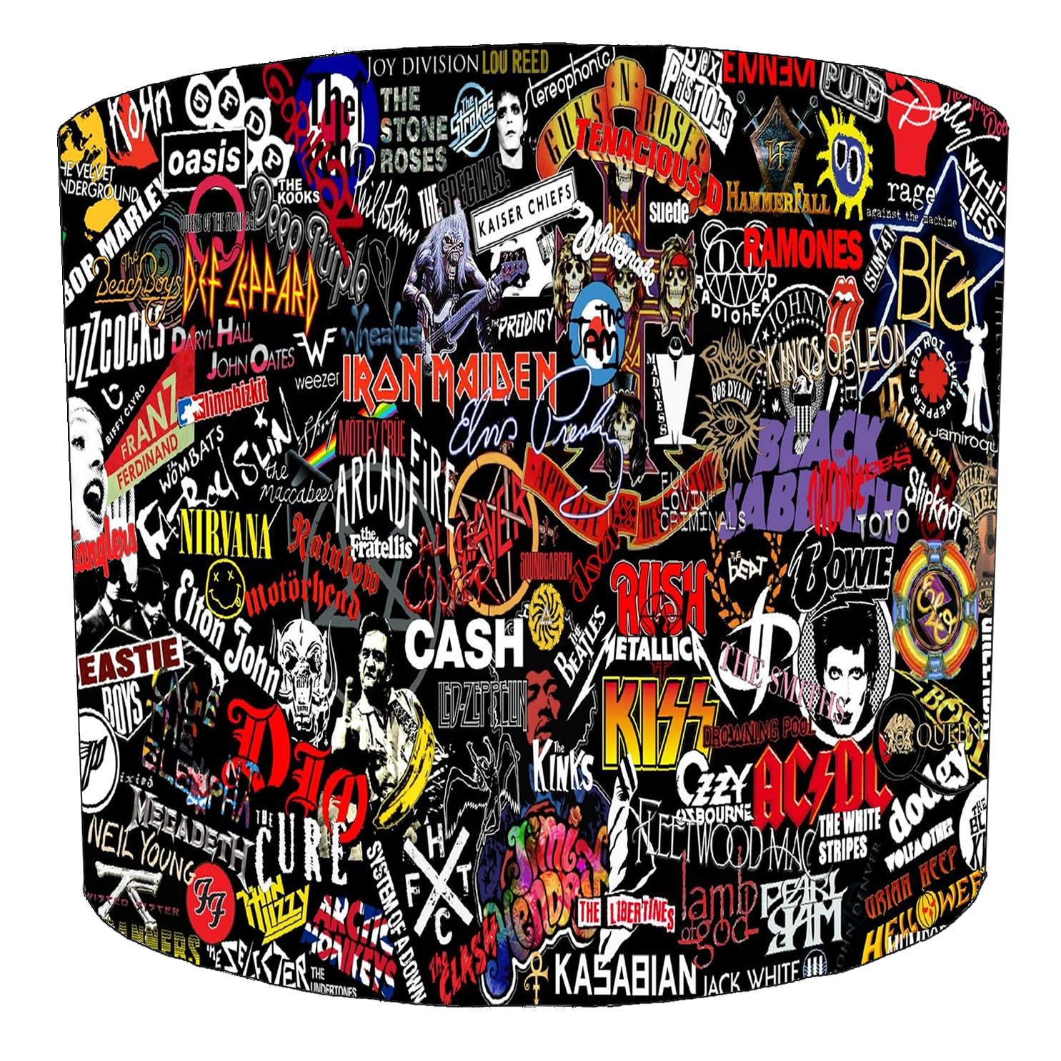 Rock Band Music Artist Logo Collage Lampshade Lightshade (2) in 3 Sizes for Ceiling Light or Table Lamp