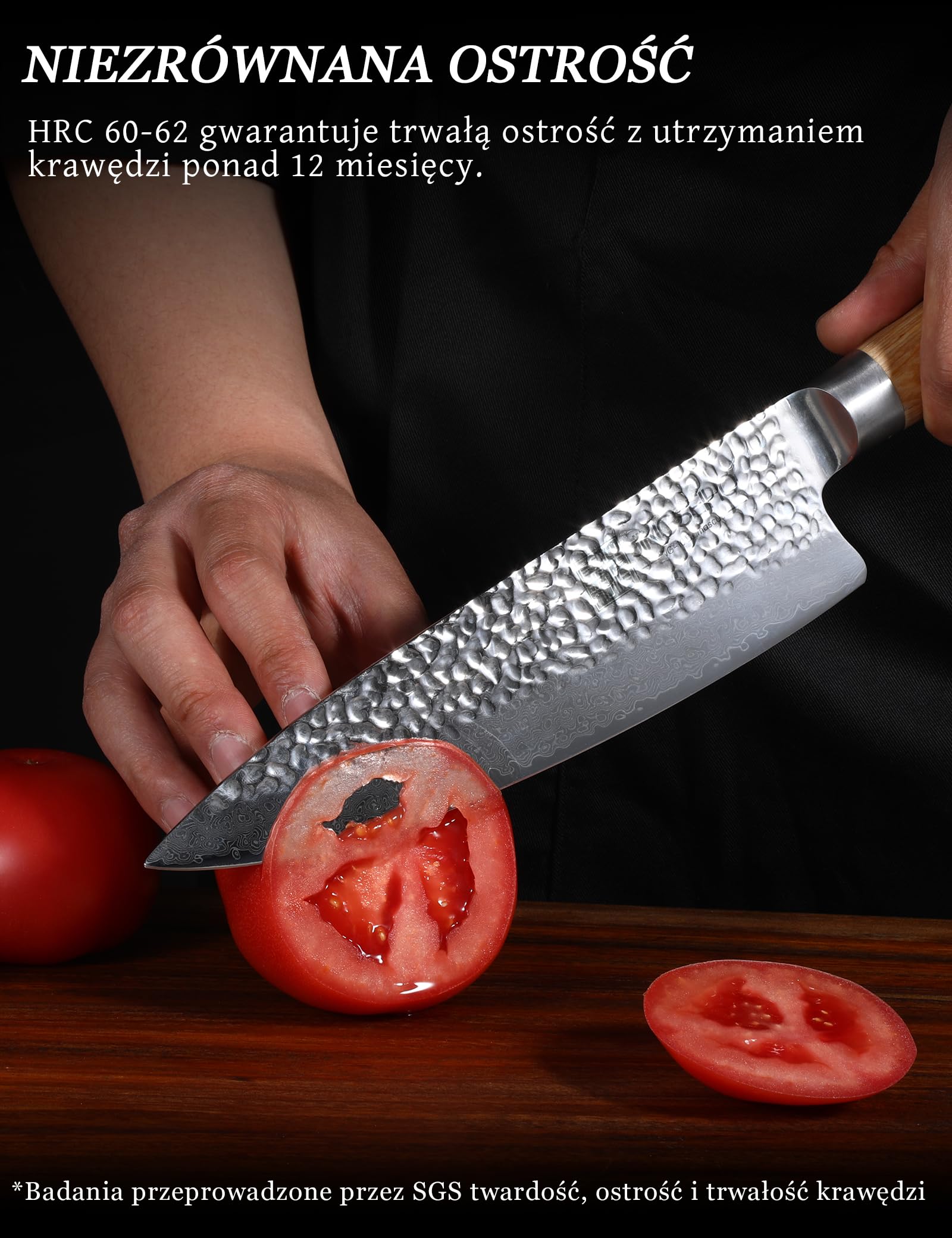 Jingseiho Zestaw Noży Damasceńskich - Stal Kuta VG-10 67 Warstw, Włączając Nóż Szefa Kuchni, Santoku i Nóż do Obierania, Wytrzymałe Noże Kuchenne dla Domu