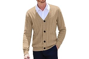 Men's Cable Knit Cardigan Sweater: Clearance Sale Comfort and Style