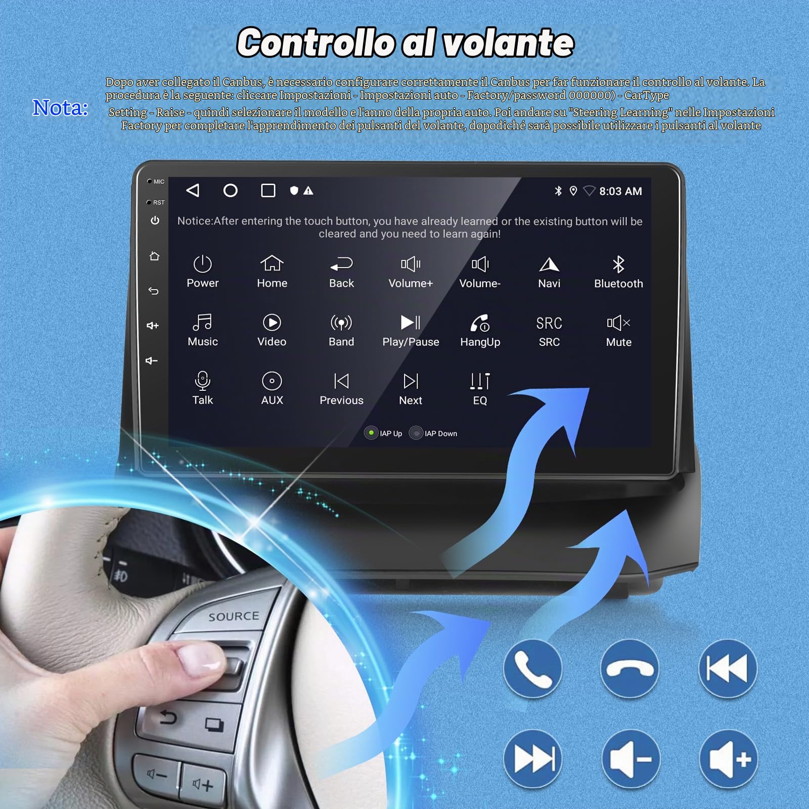 Autoradio per Ford Fiesta 2009-2014 con Wirelss Carplay e Android Auto