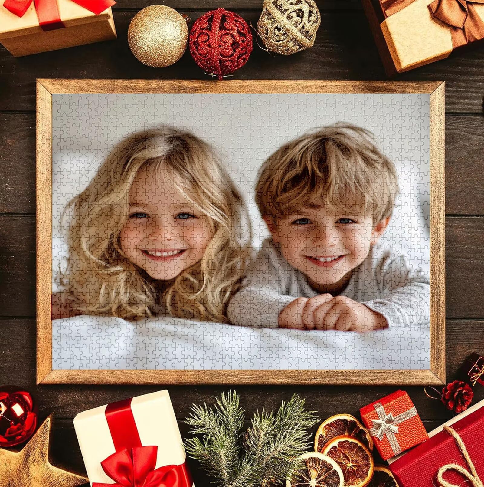 Puzzle Personalizado con Foto, Personalizada Rompecabezas Personalizado Diseña tu Logo Foto o Texto, Personalizado Navidad Halloween San Valentín Parejas Niños Familia Amigos h-4013