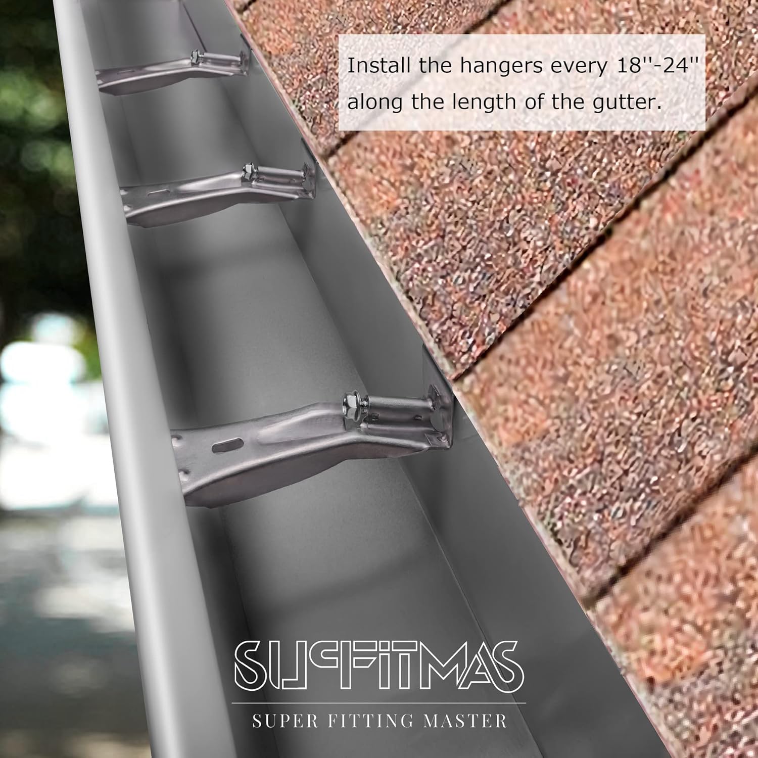 Gutter Hangers, 5 inch 55 Pack (+10% Quantity and a Free nut Driver), Premium Hidden Rain Gutter Guard Bracket Hook Accessories with Screw Clip Style, Reinforce Gutters