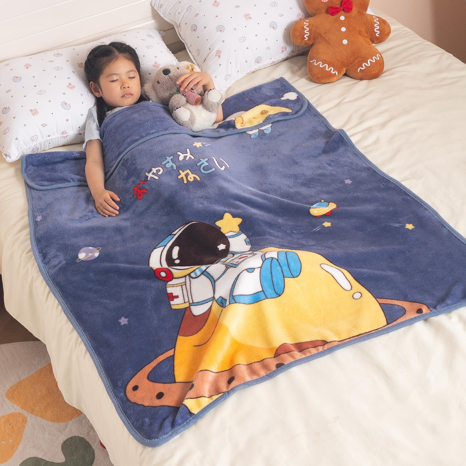 HOKIPO All Season Flannel Baby Blanket for 0-5 Years, Ultra Soft AC Blankets for Newborn & Toddlers, Kids Blanket for Crib, Stroller, Nursery & Travel | 100x140 cm, Astro Buddy (AR-6730-D9)-image-19
