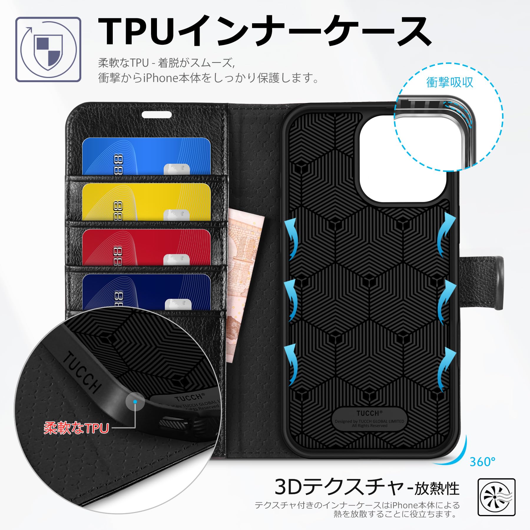 Amazon.co.jp: TUCCH iphone 16 Pro Max 対応 ケース 手帳型 iphone16