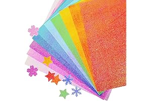 UCEC Glitter Origami Paper: 50 Sheets of Shimmering Craft Creativity