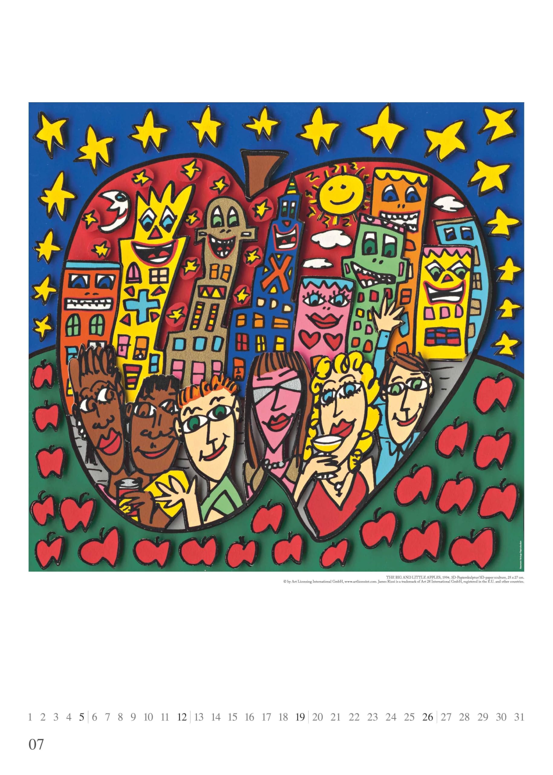 DUMONT - James Rizzi 2026 – Kunst-Poster-Kalender 50 x 70 cm, Pop-Art Wandkalender für Kunstliebhaber & Rizzi-Fans
