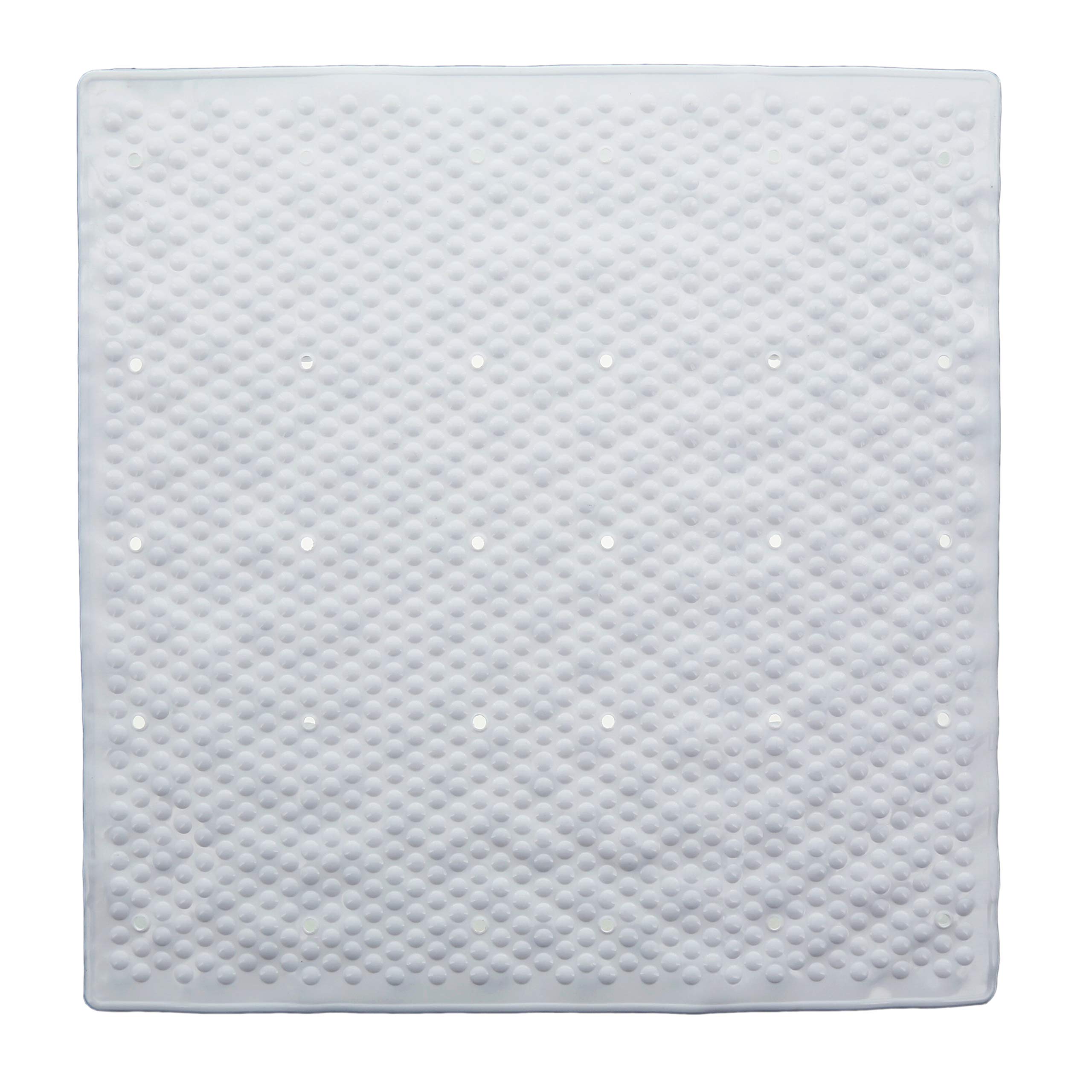 Aztex White Pvc Non-Slip Shower Or Bath Mat With Suction Cups And Drainage Holes, Slip Resistant Shower/Bath Tread, Made From Pvc - Shower Mat,