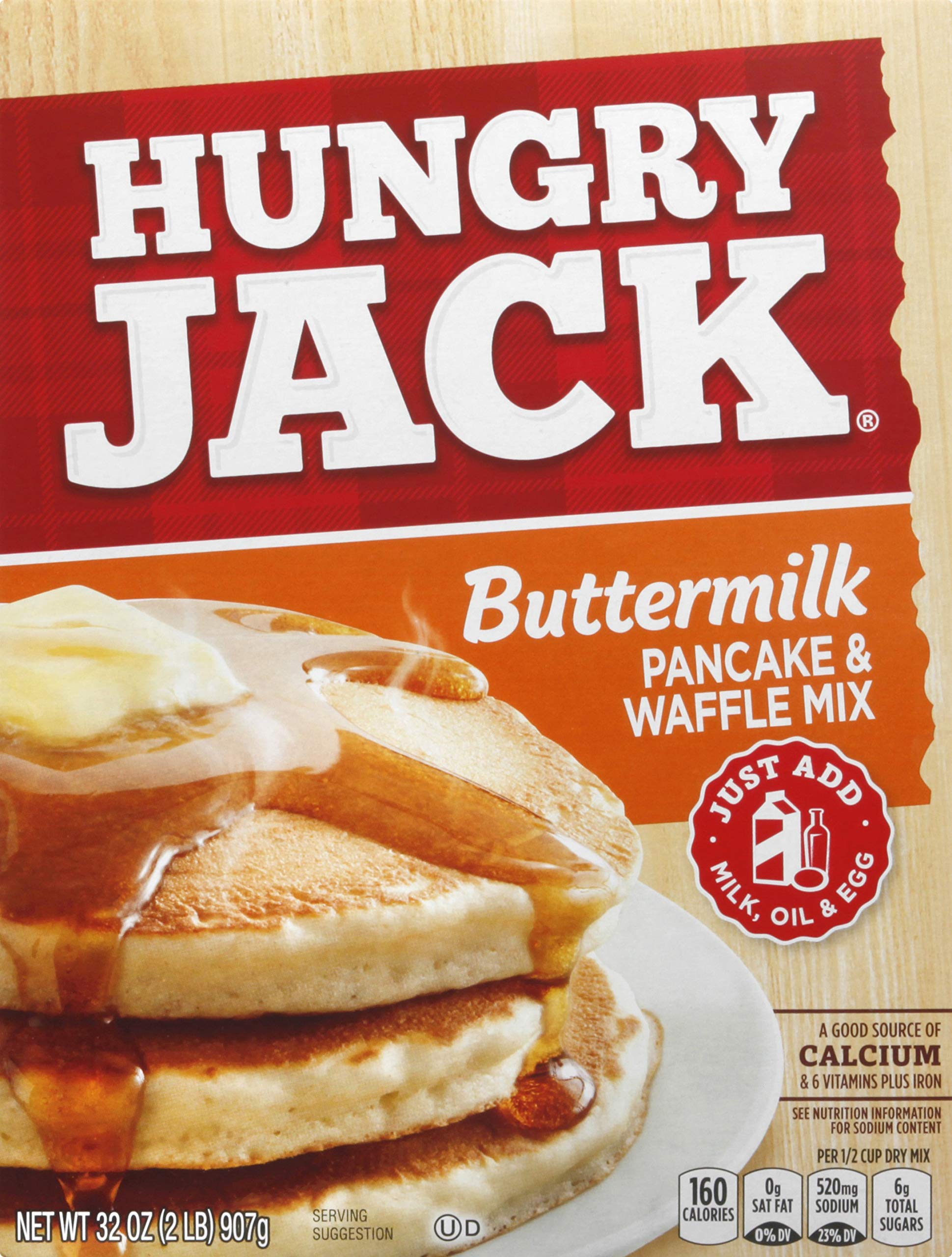 Hungry Jack Buttermilk Pancake And Waffle Mix, 32 Ounce (Pack Of 6