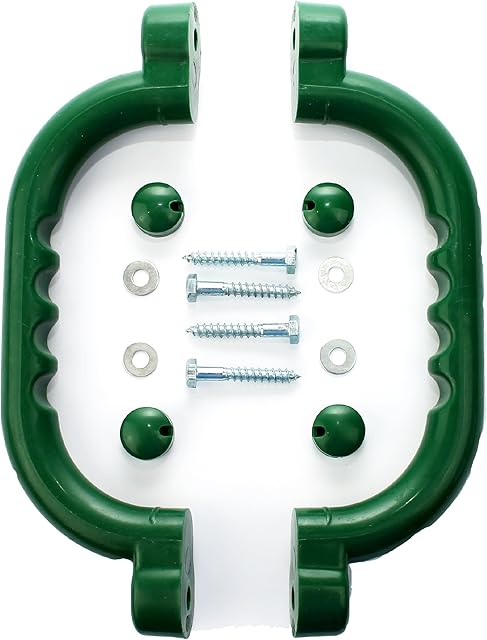 HIKS Set of 2 Green Grab Handles Hand Grips ideal for Climbing Frame, Tree House, Dens & Play House (also available in Blue, Pink Purple & Yellow)
