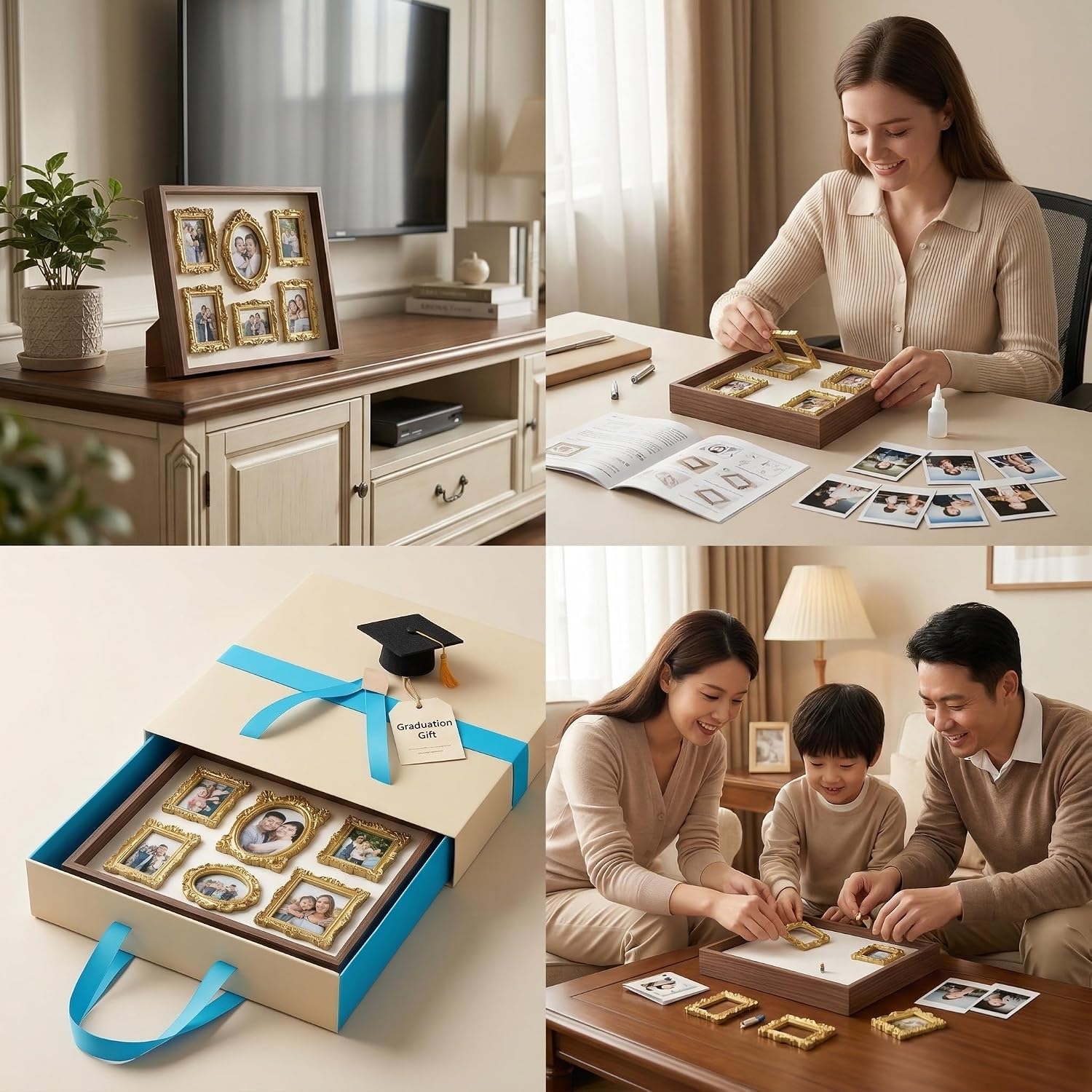 DIY Shadow Box Frame - Deep Shadow Museum of Us Silhouette Box Kit Mini Frames - Mini Vintage Photo Figures Picture Frame - Miniature Museo Display