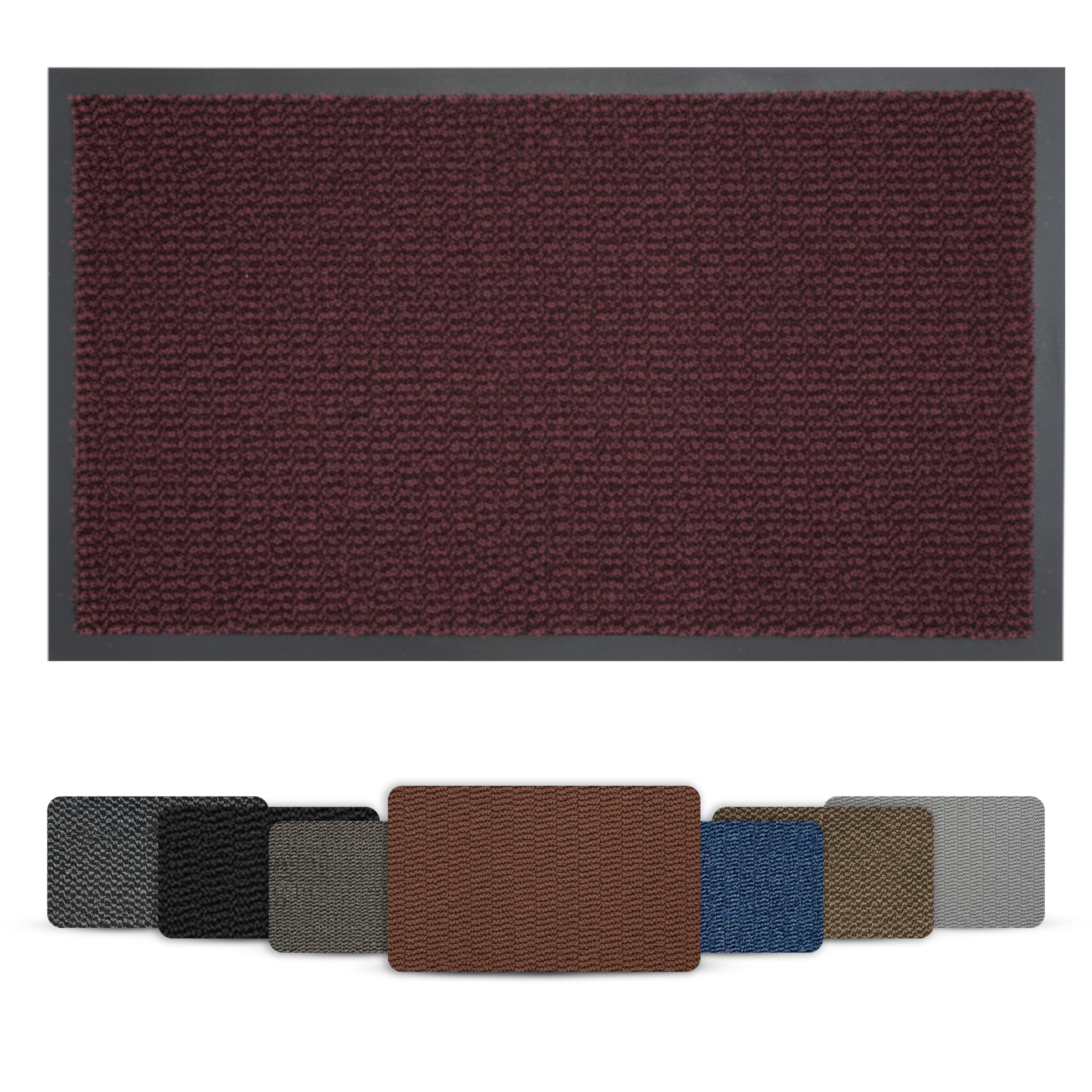 Door Mat Indoor Outdoor Non Slip Rubber Mat – Heavy Duty Washable Floor Mat, Super Absorbent Dirt Trapper Doormat for Front Door, Kitchen & Entrance Hallway (Red, 60cm x 160cm)