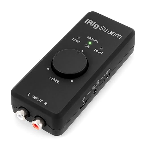 IK Multimedia iRig Stream stereo audio interface for iPhone, iPad, Mac, iOS and PC with USB-C, Lightning and USB for 24-bit, 48 kHz recording from mixers and studio gear - IP-IRIG-STREAM-IN