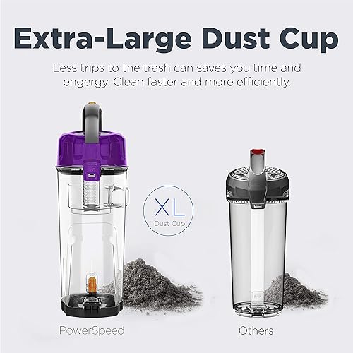 Vista 16 de Eureka PowerSpeed - Aspiradora vertical ligera para alfombras y suelos duros, potente aspiradora vertical sin bolsa para mascotas domésticas, Azul