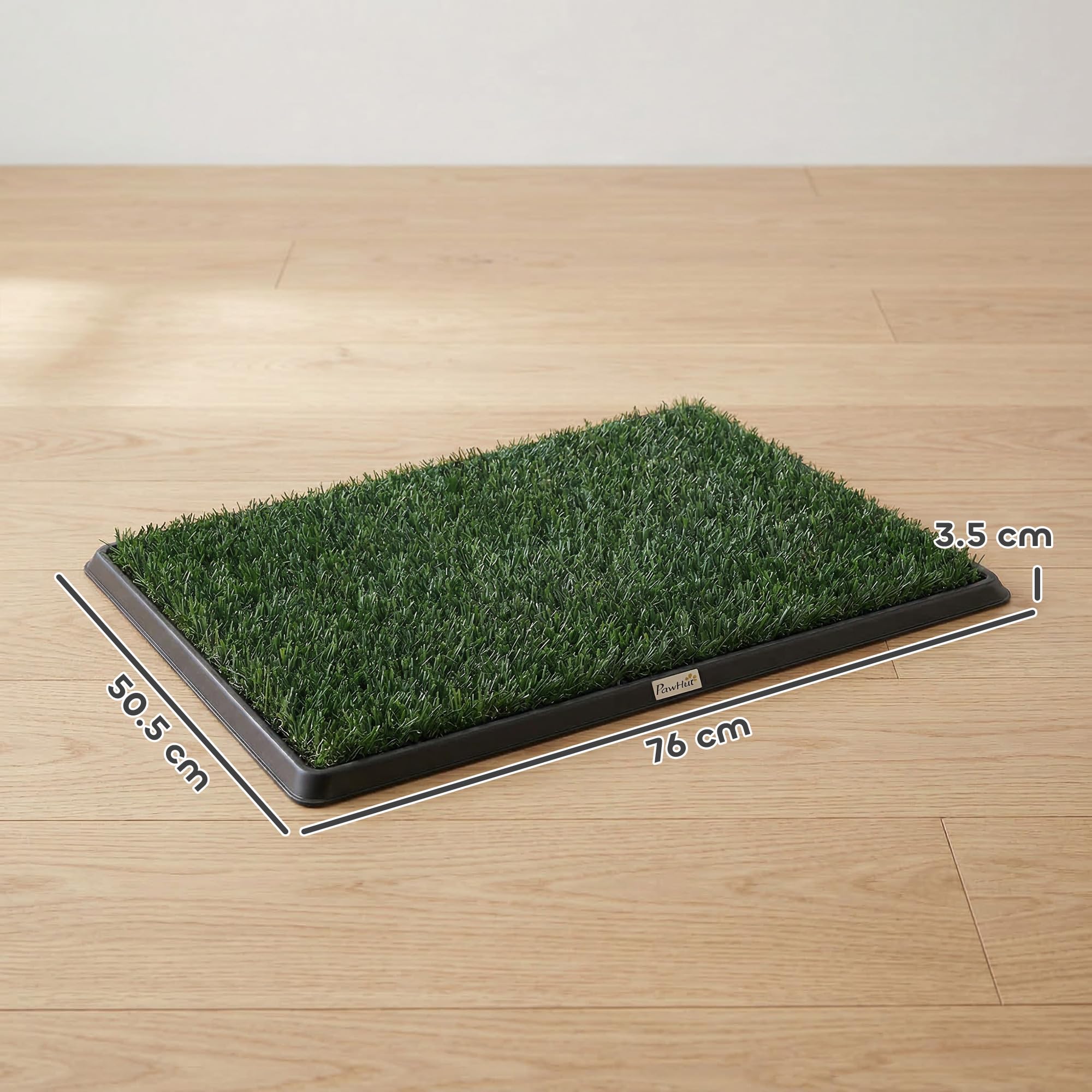 PawHut Lettiera per Cani con Prato Sintetico con Vassoio e Sistema di Drenaggio, 76 x 50.5 cm, Ideale per Addestramento Igienico, Sistema Lavabile a 3 Strati per Interni ed Esterni, Verde