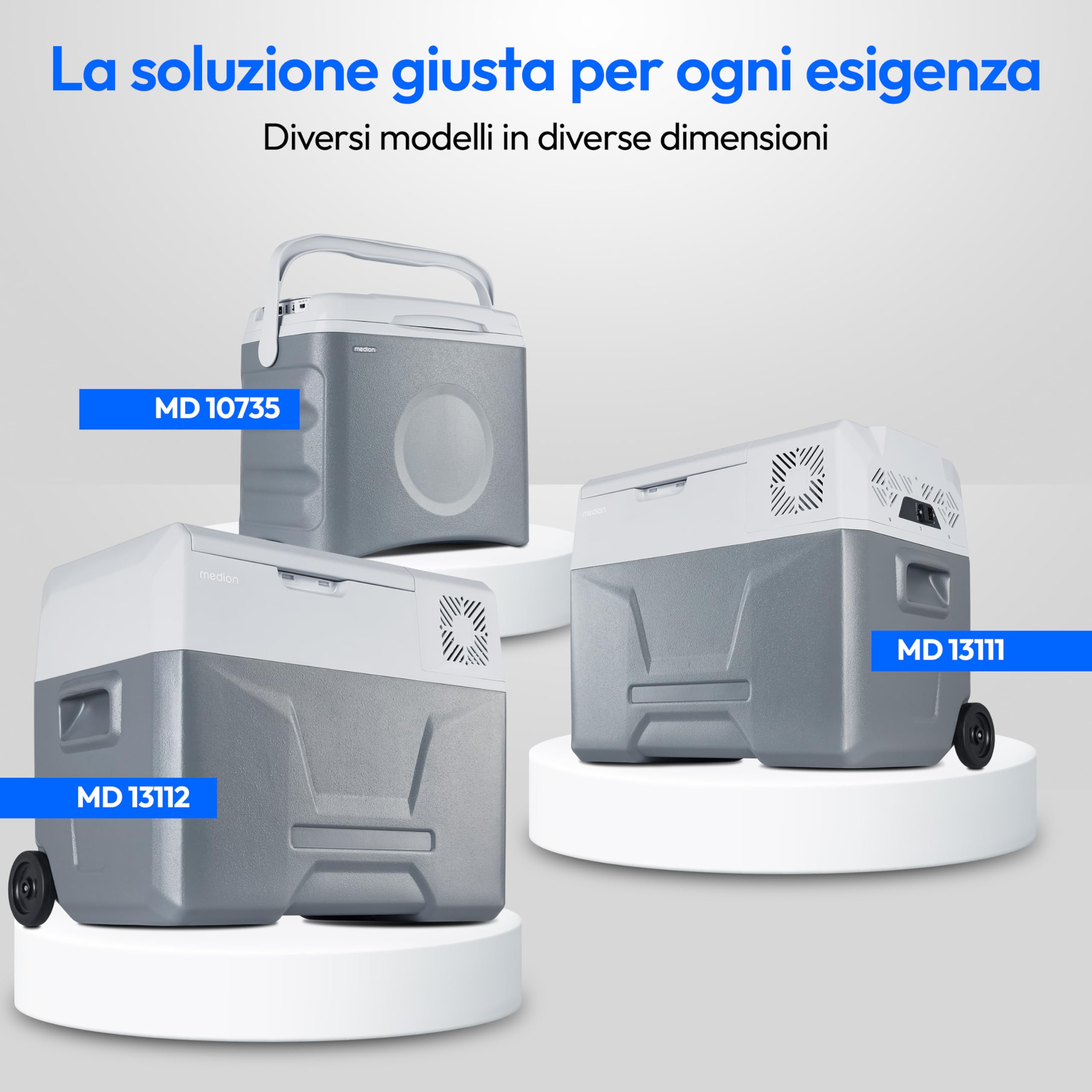 MEDION Frigo portatile con compressore (elettrico, 39 litri di spazio, 60 watt, da -20°C a 20°C, display a LED, USB, adattatore da 230V 12V 24V per auto, camion, camper, campeggio (MD13111)