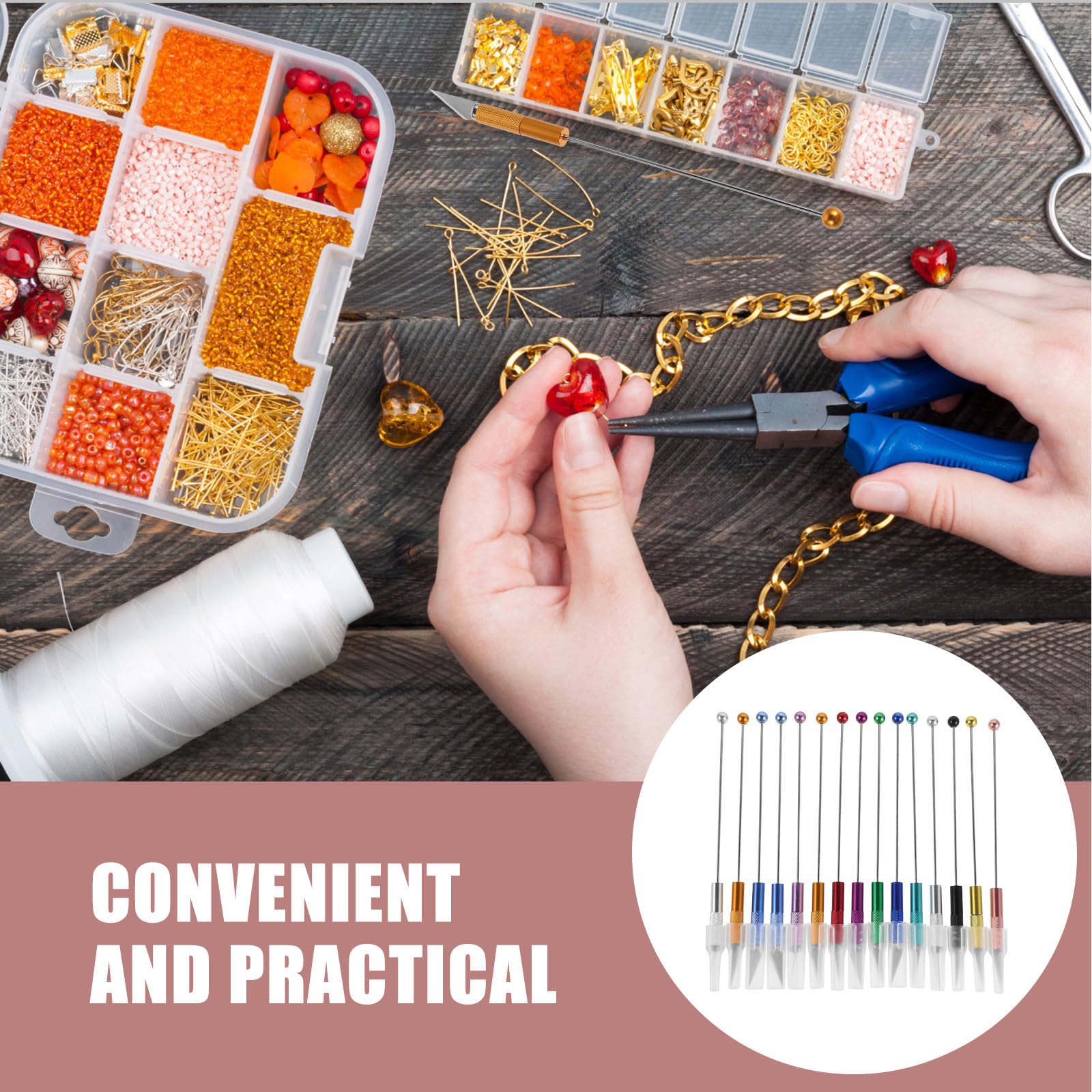 Alipis 15 Barre Portautensili per Perline - Kit di Barre Metalliche Colorate per Perline, Strumenti per La Creazione di Gioielli Fai da Te E Accessori di Ricambio per