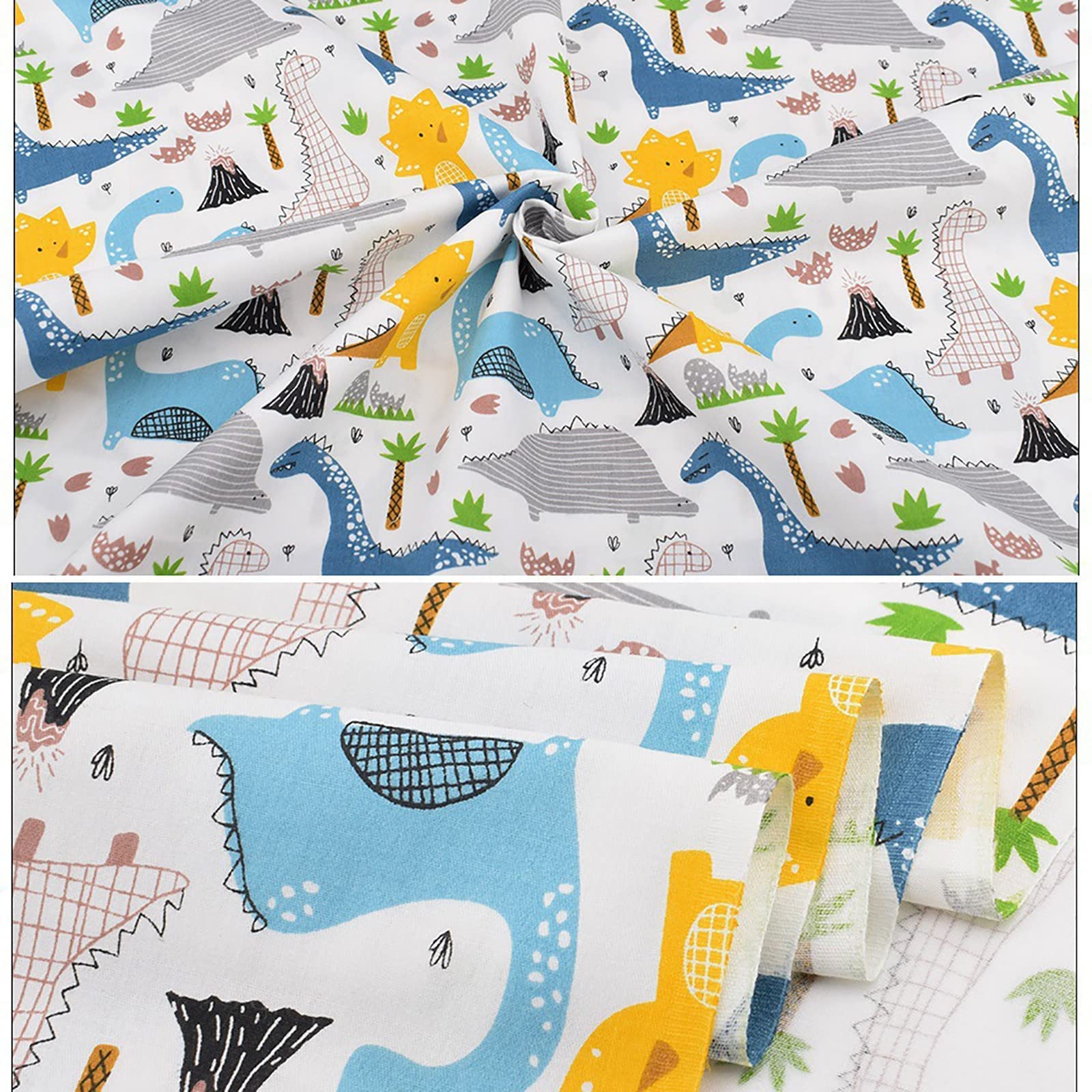 Interfacciamento fusibile Traccia di tessuto Ferro Interfodere termoadesive in tessuto di cotone con stampa di dinosauri da 8 pezzi/set Termoadesivi for cucire patchwork for bambini e ragazzi Panno ad