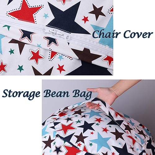 Miniatura 38 de LMYOVE Funda para puf de almacenamiento de animales de peluche (sin relleno, funda para silla de puf de voleibol para niños, para almacenamiento,