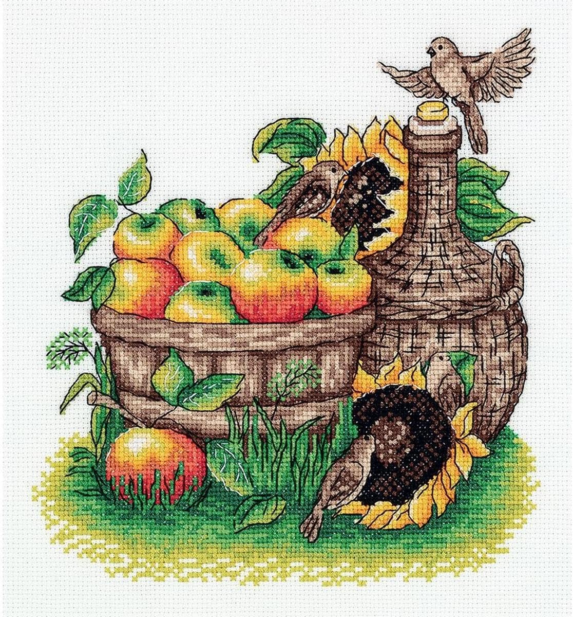 Klart Counted Cross Stitch kit Apple Harvest 21x22cm, DIY