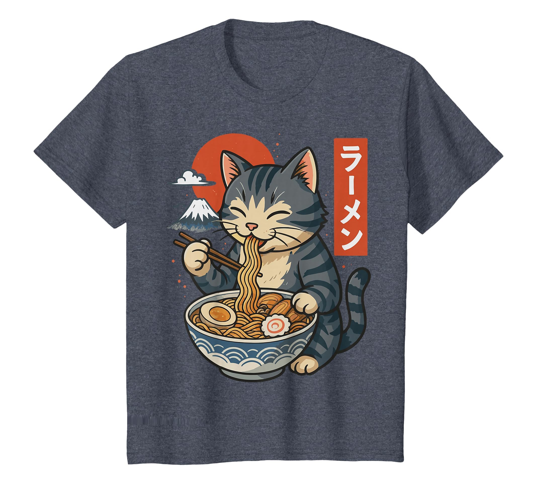 Anime Cat Eating Ramen Retro Kawaii Ramen Cat T-Shirt