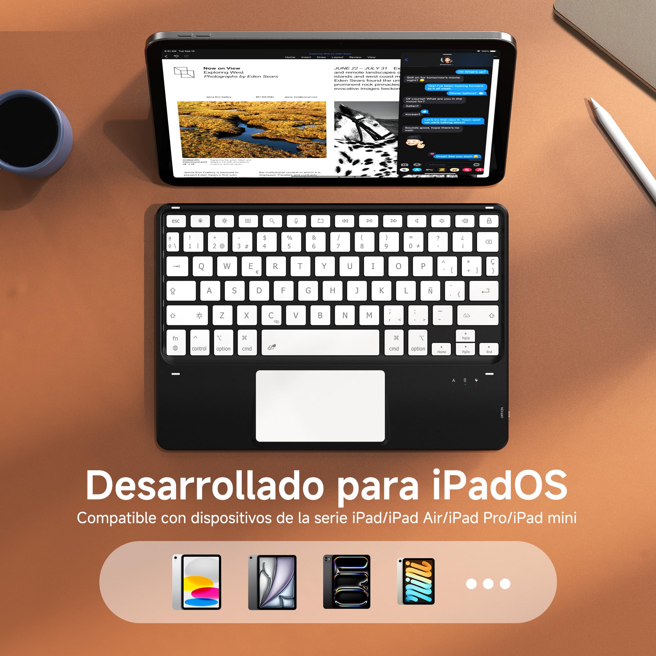 Keyboard Bluetooth CACOE Touchpad iPad MacCompatible - Dettaglio