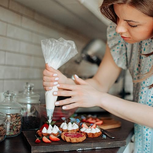 Miniatura 4 de Mombake Bolsas de pastelería, a prueba de explosiones, antideslizantes, gruesas, desechables, para decoración de glaseado de pasteles, paquete de