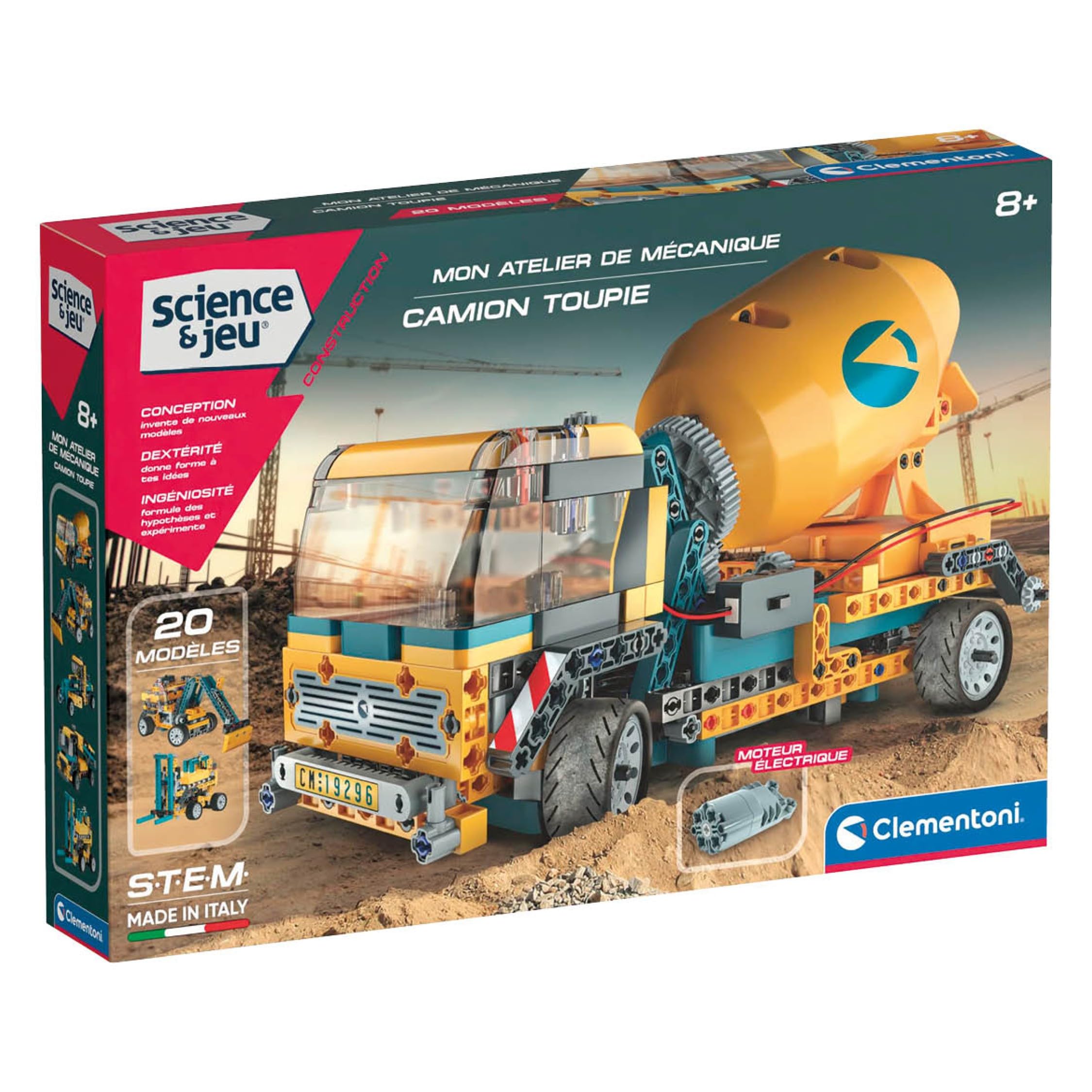 Clementoni 52748 - Ciencia y Juego - Mi Taller mecánico: camión peonero - Juegos de construcción para niños a Partir de 8 años