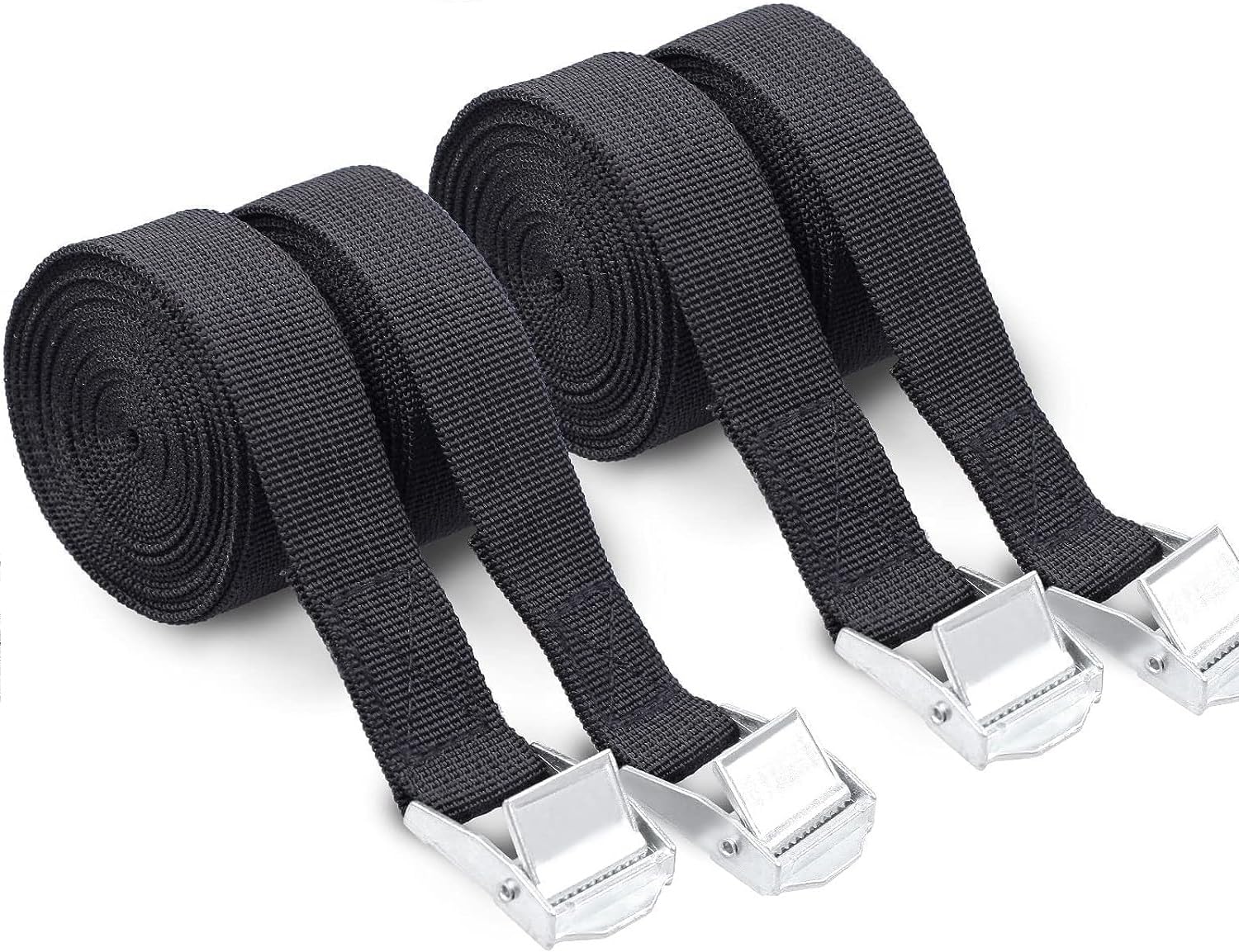 4 Sangles à Cliquet 25mm X 2.5m - Sangles D'Arrimage Moto Voiture Remorque - Charge 250kg