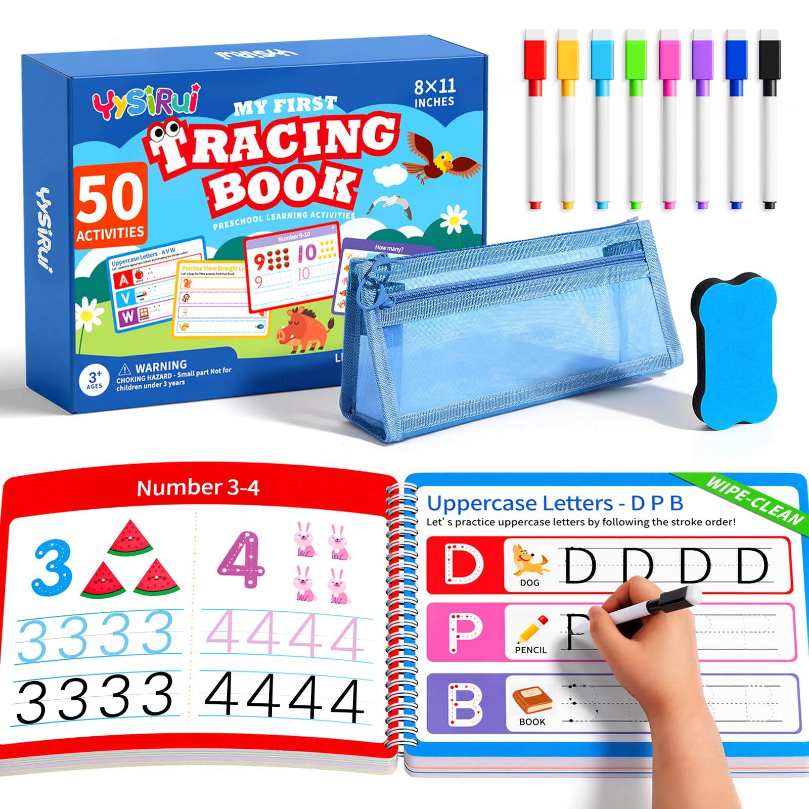 Preschool Learning Activities, Tracing Books for Kids Ages 3+, Toddler Handwriting Practice, Letter Tracing for Kids...