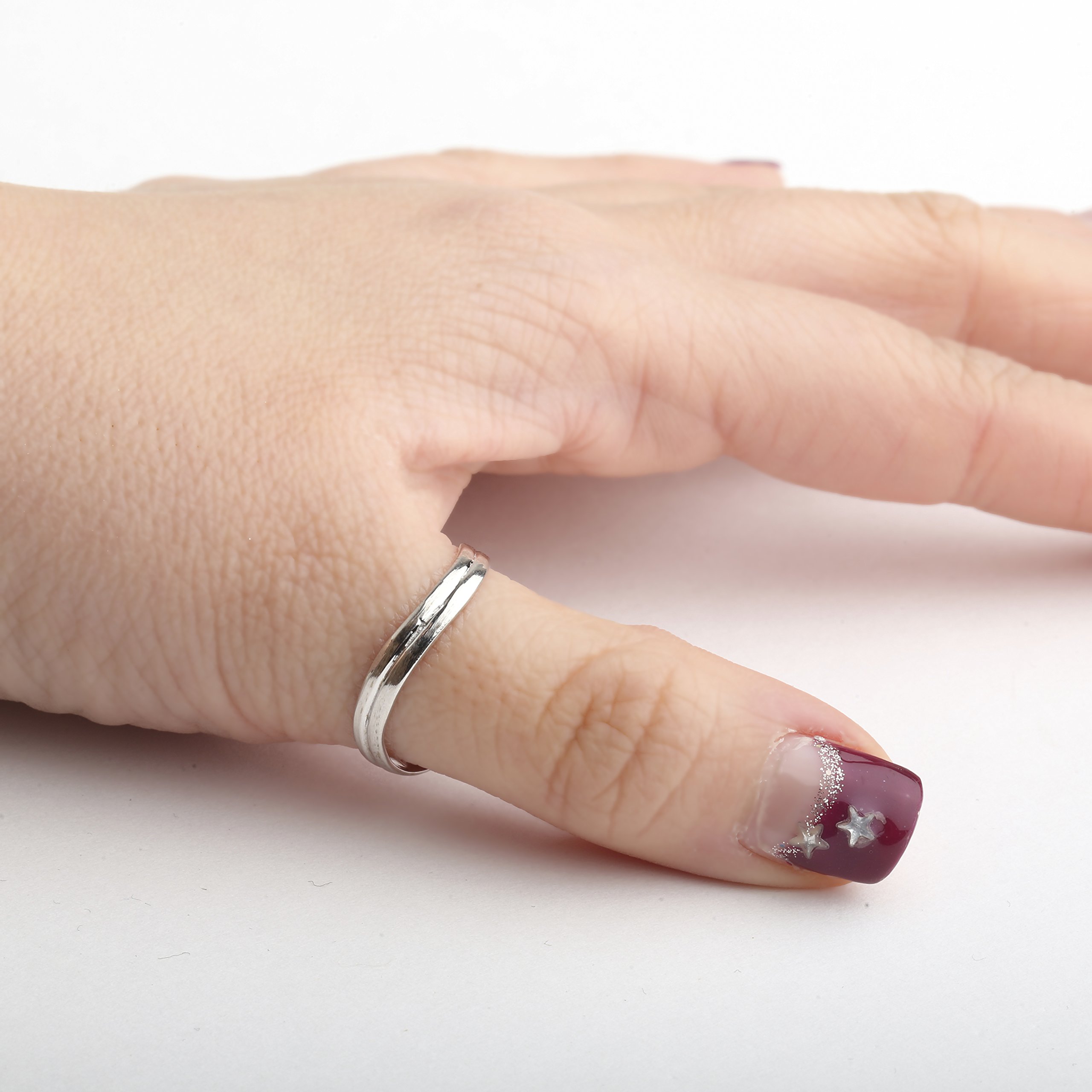 Floreo 10k Gelb-, Weiß- oder Rotgold 3mm Komfort gebogener Doppelwellenring - Bild 6 von 9