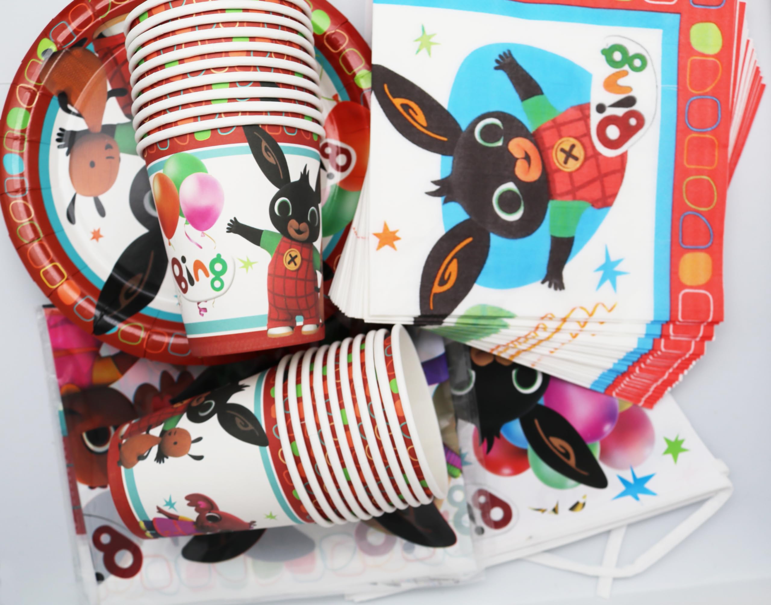Set di stoviglie per feste con coniglietto, piatto, tazza, tovaglia, tovagliolo, festa per bambini, adatto per 20 persone