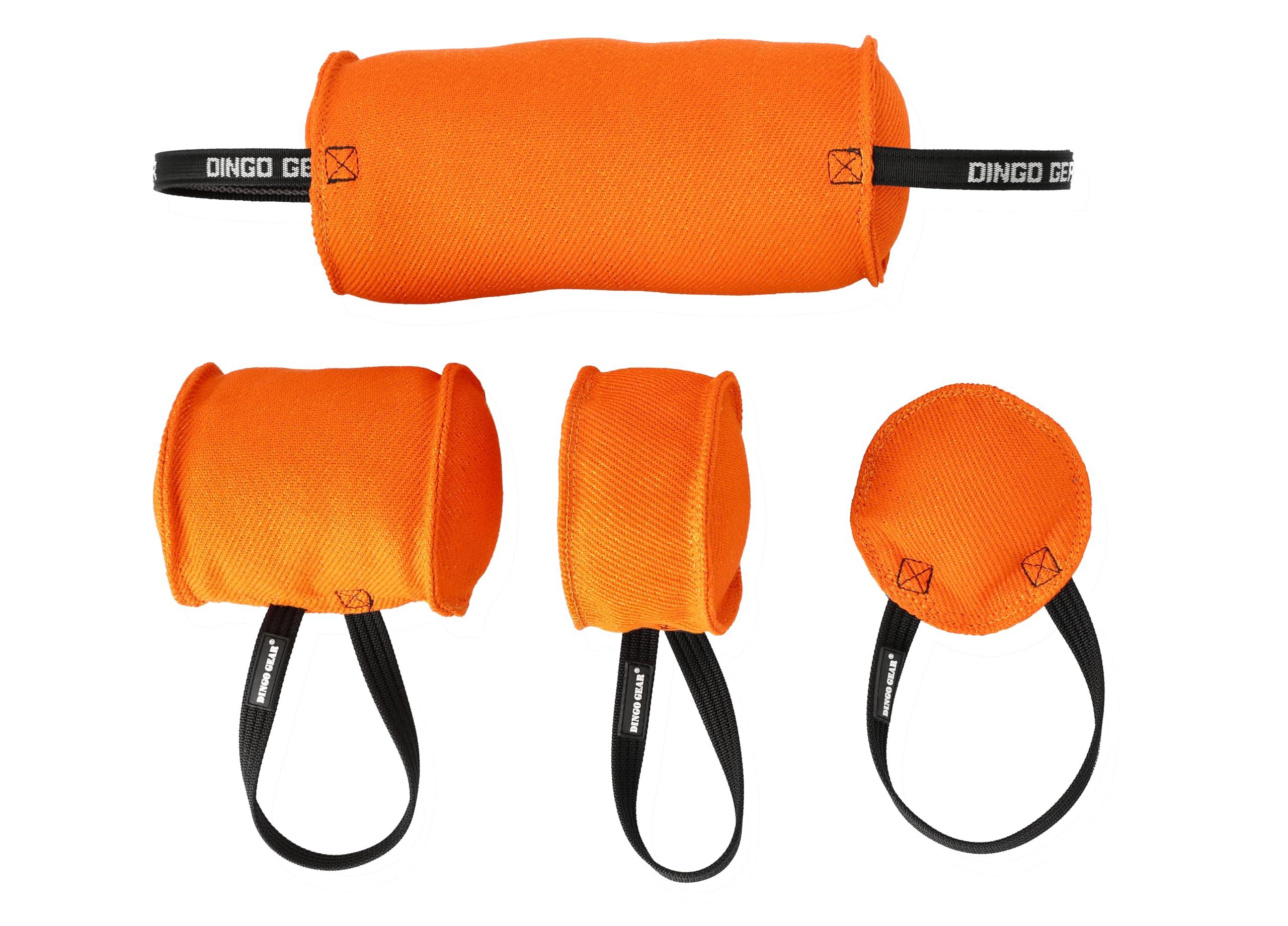 Dingo Gear Beißwurst 'Berta' mit 1 Griff, Orange, 14cm, 3cm Dicke | Nylcott-Material, IGP IPO Obedience, Schutzhund Hundesport, S00092